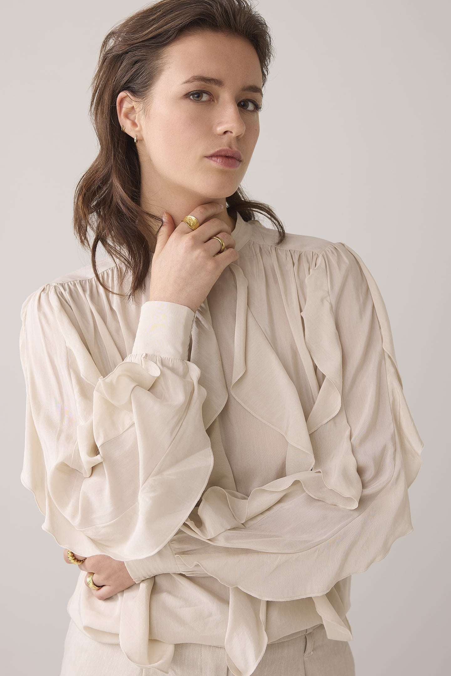 TOP COTTON VISCOSE PEBBLE BEIGE 4