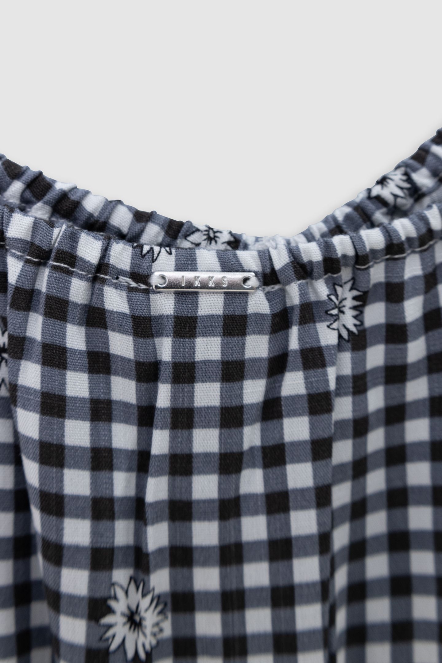 BLACK GINGHAM AND FLORAL PRINT JUMPSUIT 5