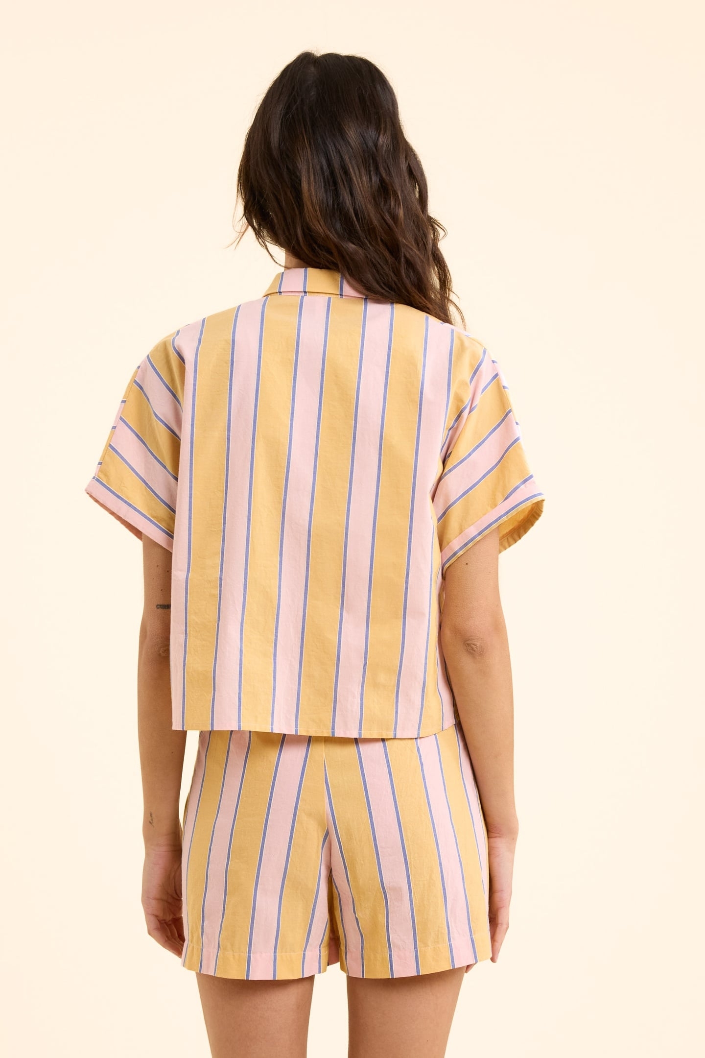 YELLOW STRIPED SHORT-SLEEVED SHIRT YELLOW 5