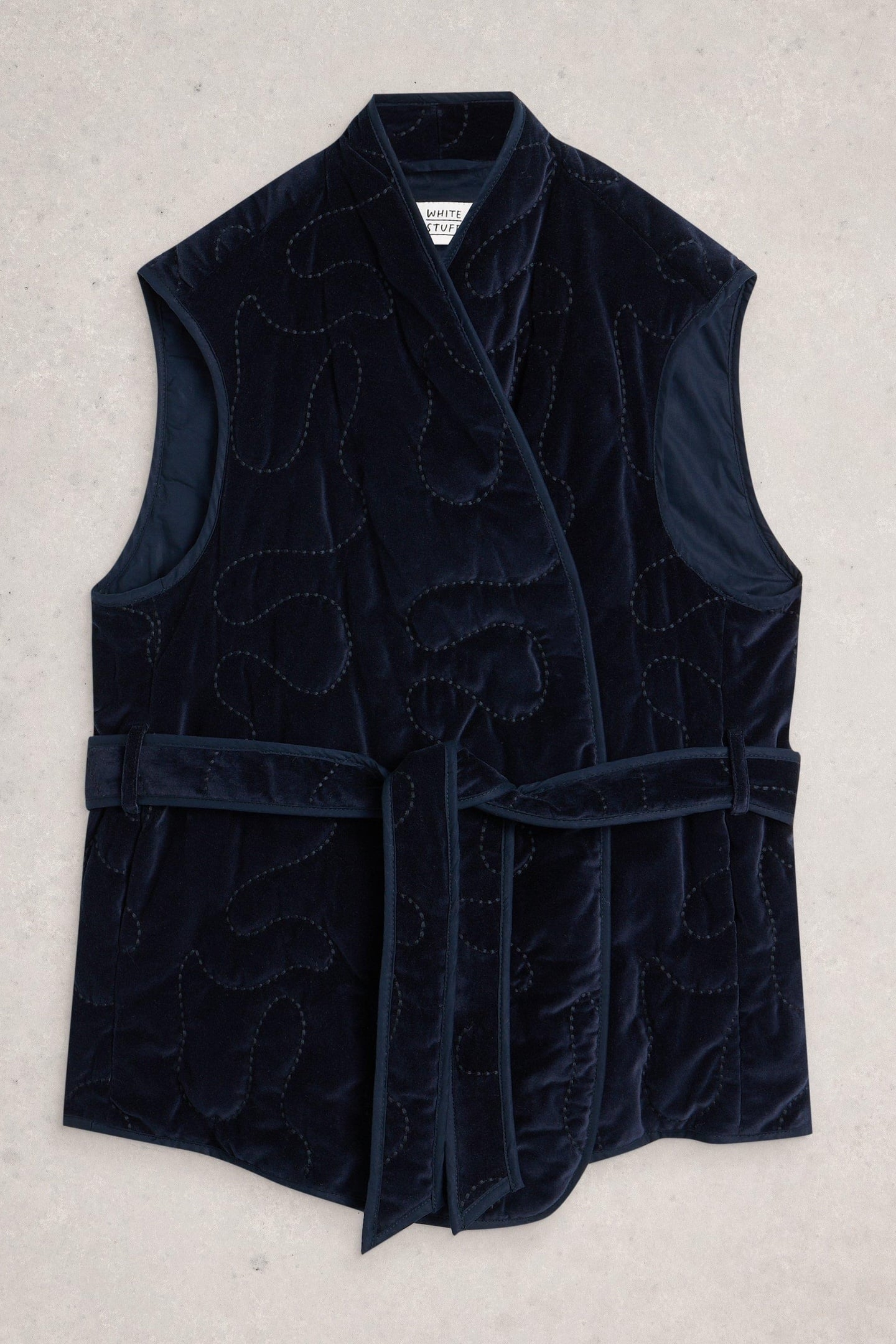 GIGI VELVET QUILTED GILET DARK NAVY 3