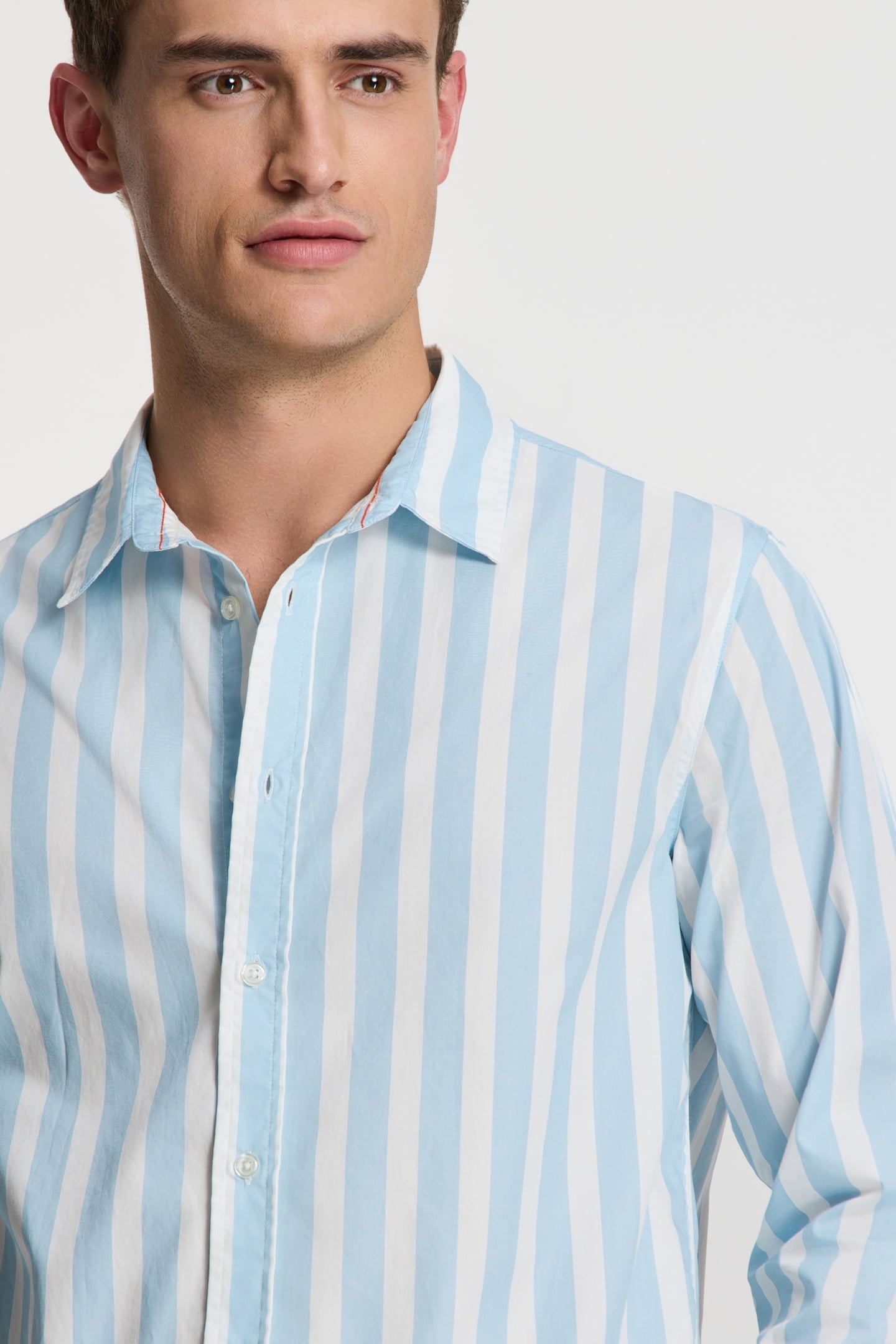 RICK LONG SLEEVE SHIRT BLOCK STRIPE BLUE CLOUD BLOCK STRIPES 2