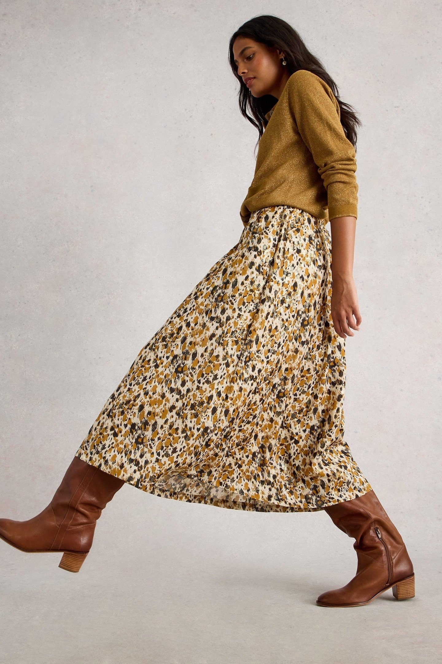 ARI METALLIC SKIRT CHARTREUSE MULTI 5