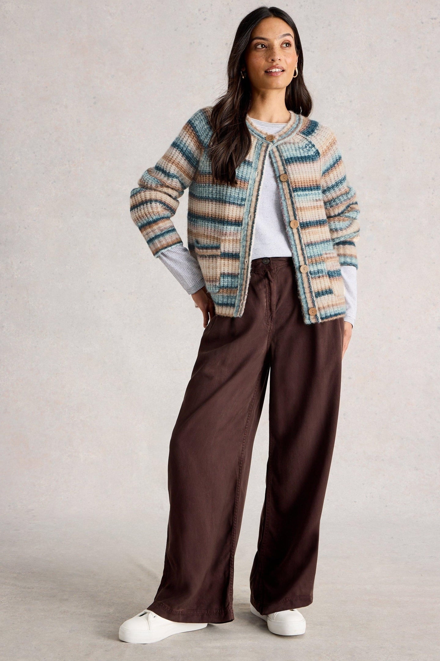 SUZANNA CREW CARDI BLUE MULTI 1