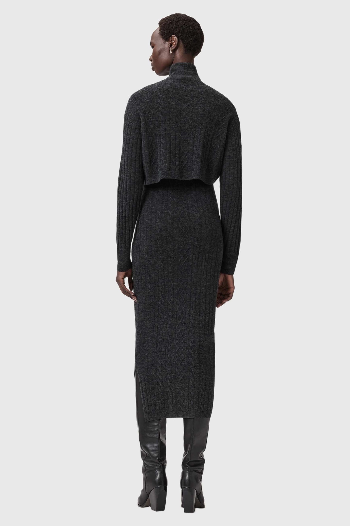 SABINE DRESS CHARCOAL GREY 5