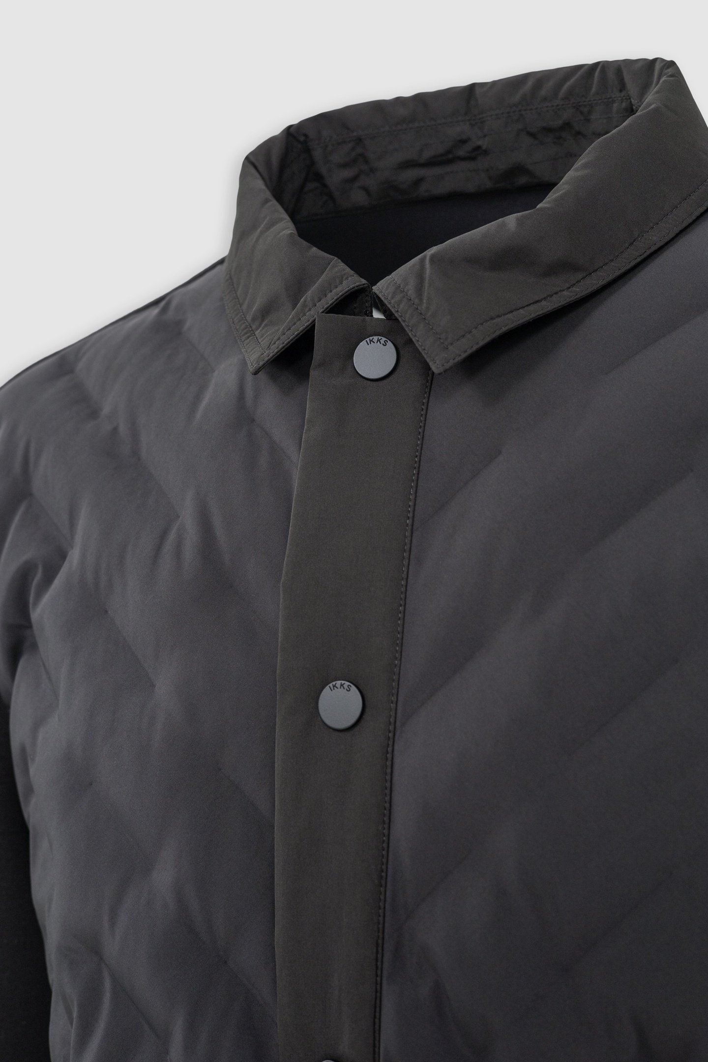 BLACK NYLON TWO-FABRIC LIGHT PADDED JACKET 7