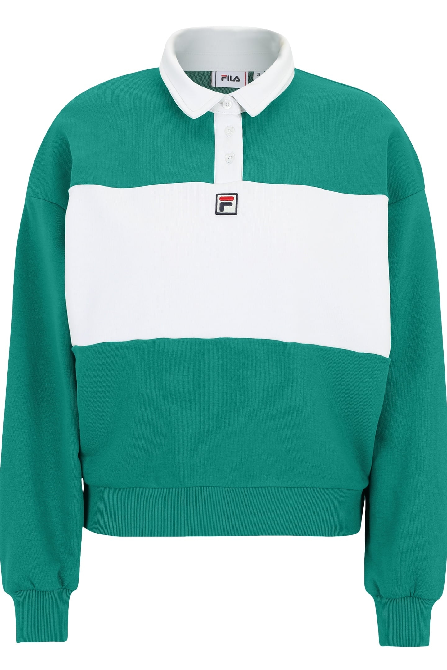 LANGOGNE OVERSIZED CROPPED POLO SWEAT FIR-BRIGHT WHITE 5