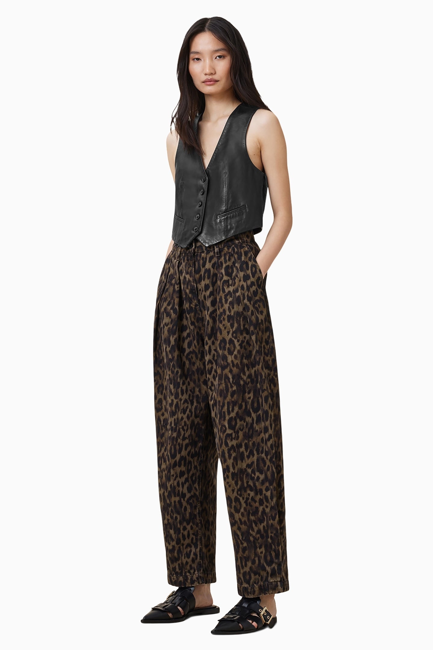 BECCA DENIM TROUSER LEOPARD BROWN 3