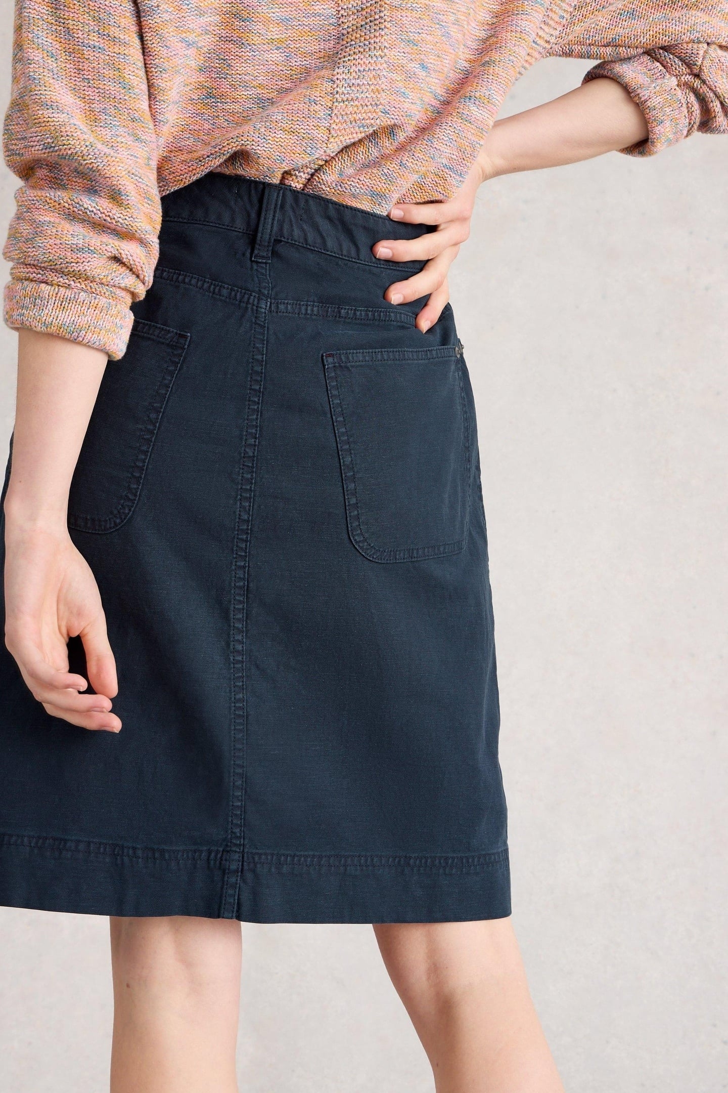 TIA CHINO SKIRT DARK NAVY 3