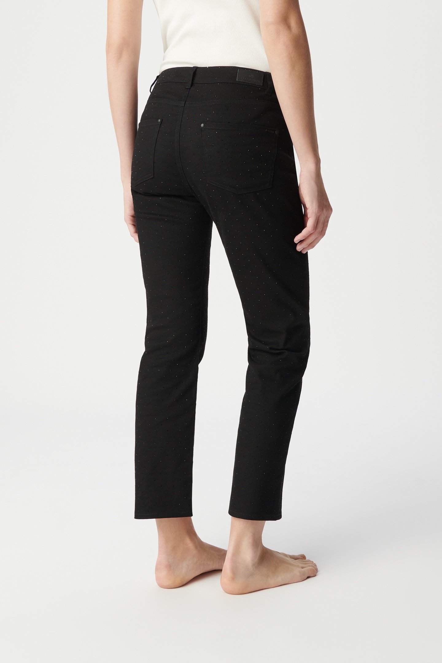 JANIS BLACK RHINESTONE STRAIGHT-LEG JEANS 4