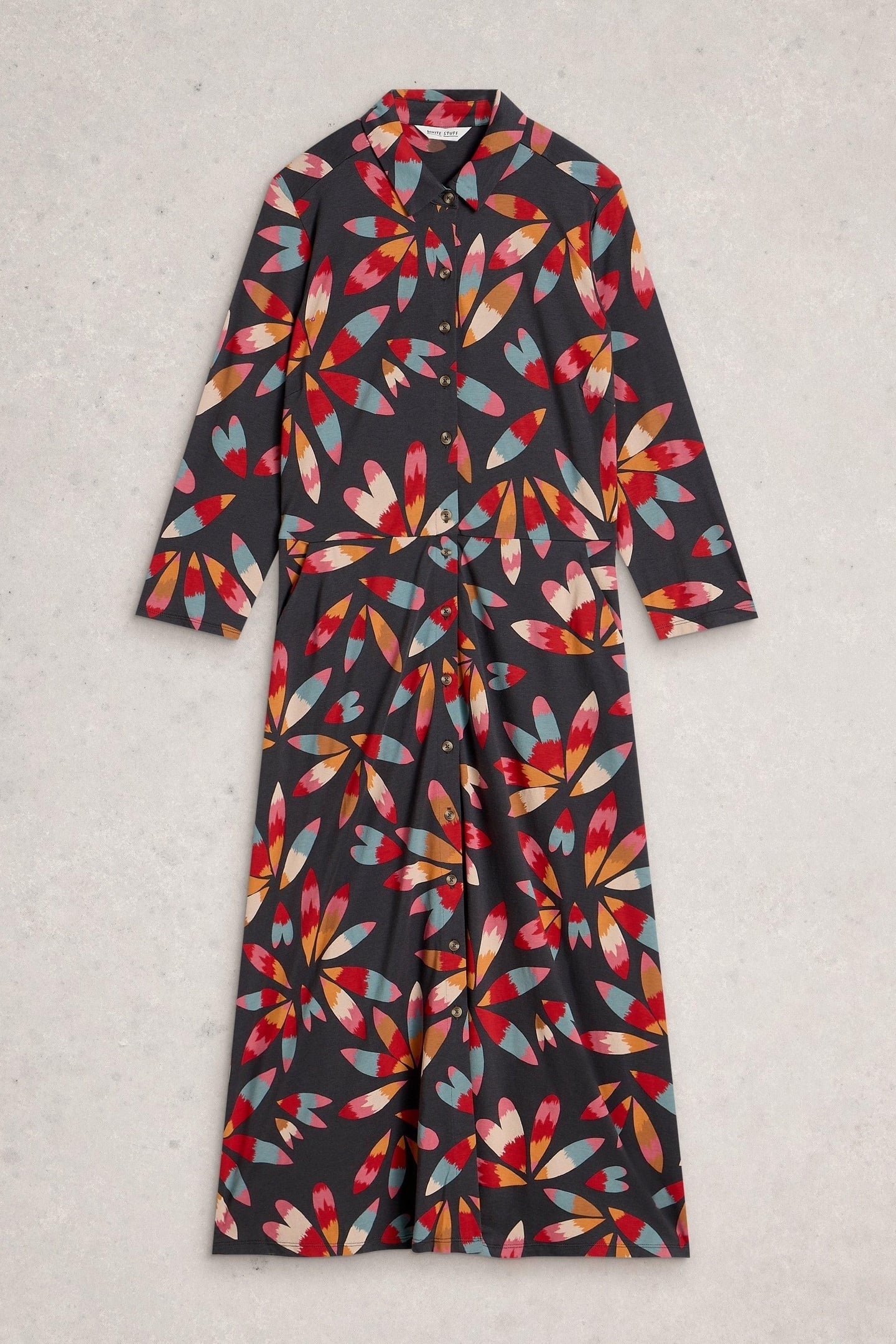 RUA JERSEY SHIRT DRESS GREY MULTI 4