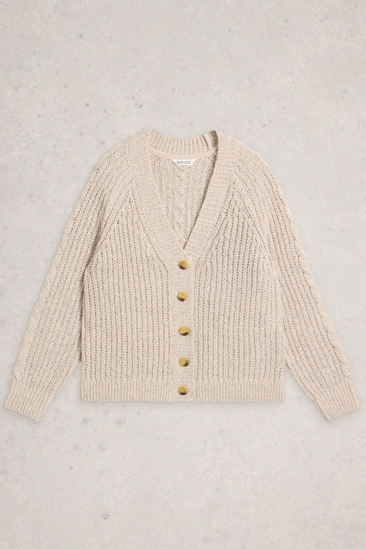 SALLY SLUB CARDIGAN NATURAL MULTI 3