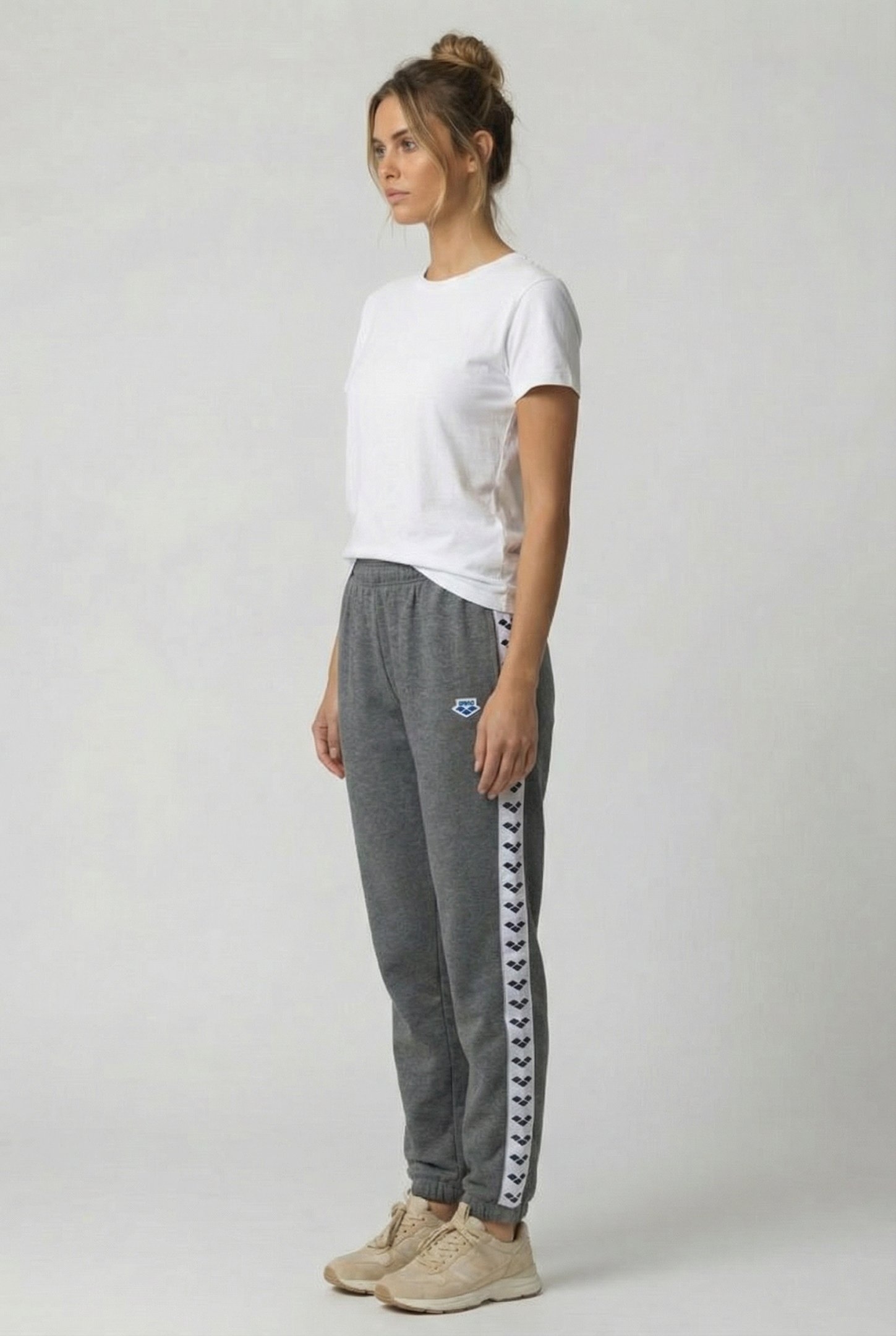 UNISEX ARENA ICONS PANT SOLID DARKGREY MELANGE-WHITE-BLA 5
