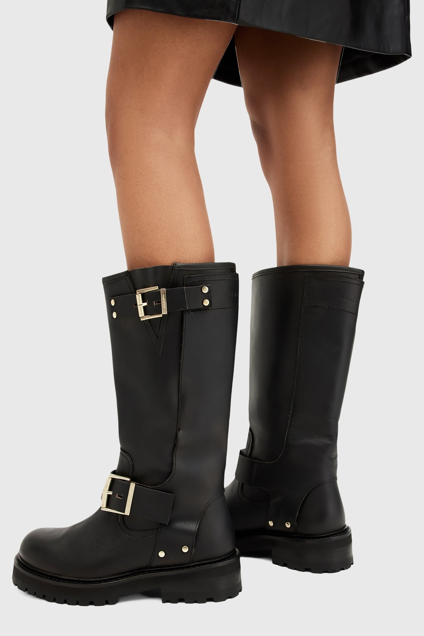 TAY BIKER BOOT BLACK/WARM BRASS 1