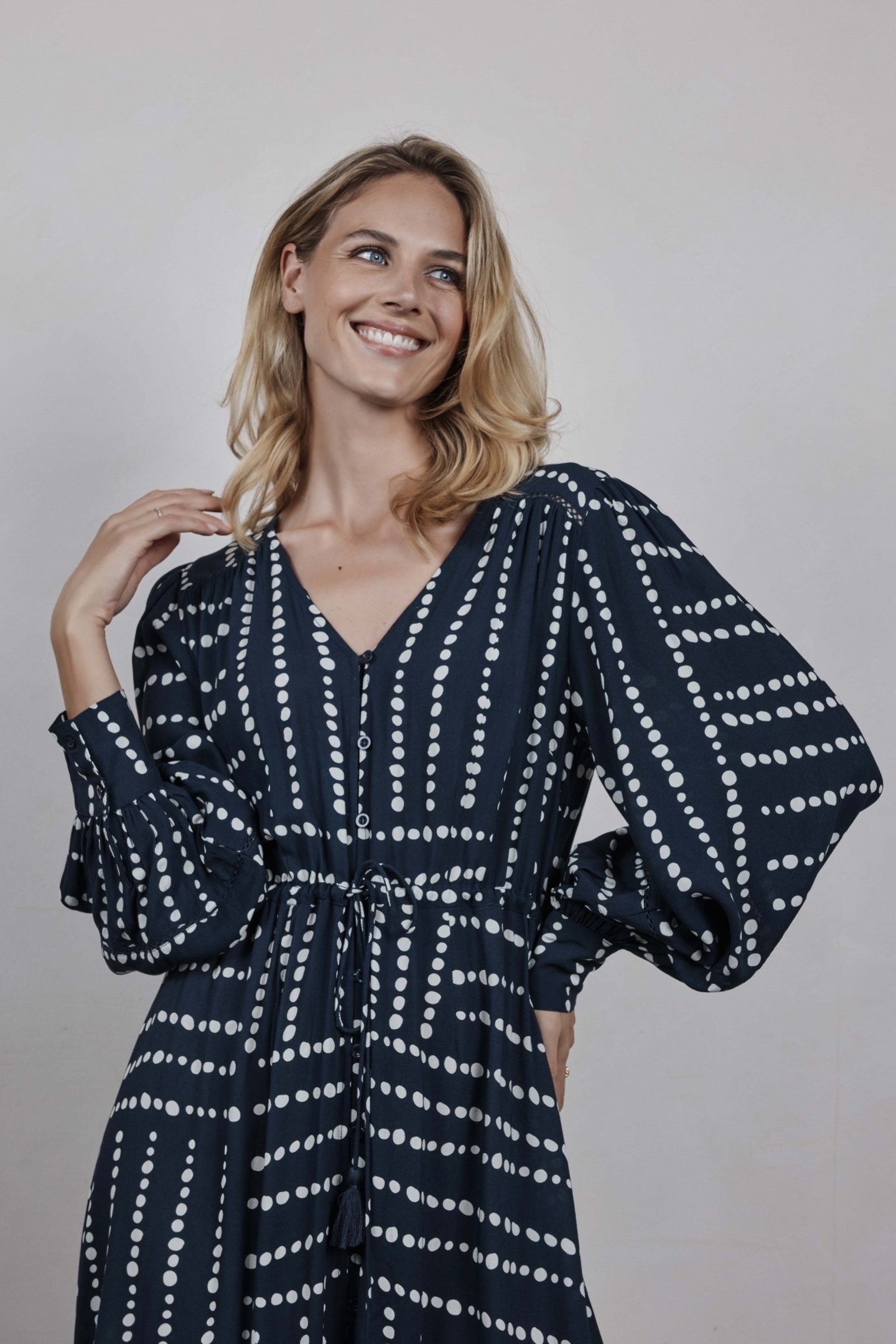 DRESS COSTA DARK BLUE SOURCE PRINT 3