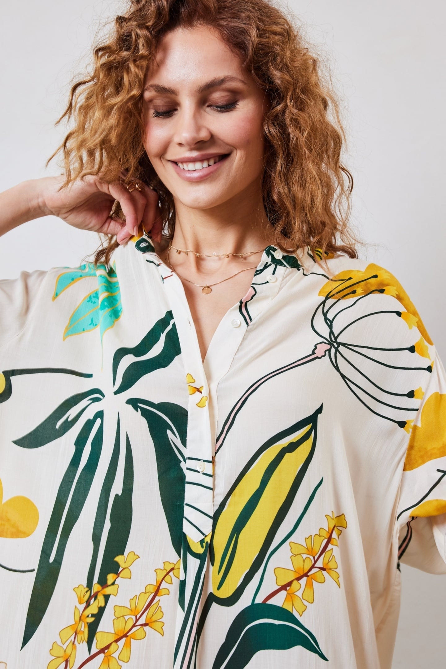 TUNIC DIARY IN OFFWHITE WITH SUNSHINE PRINT. 4