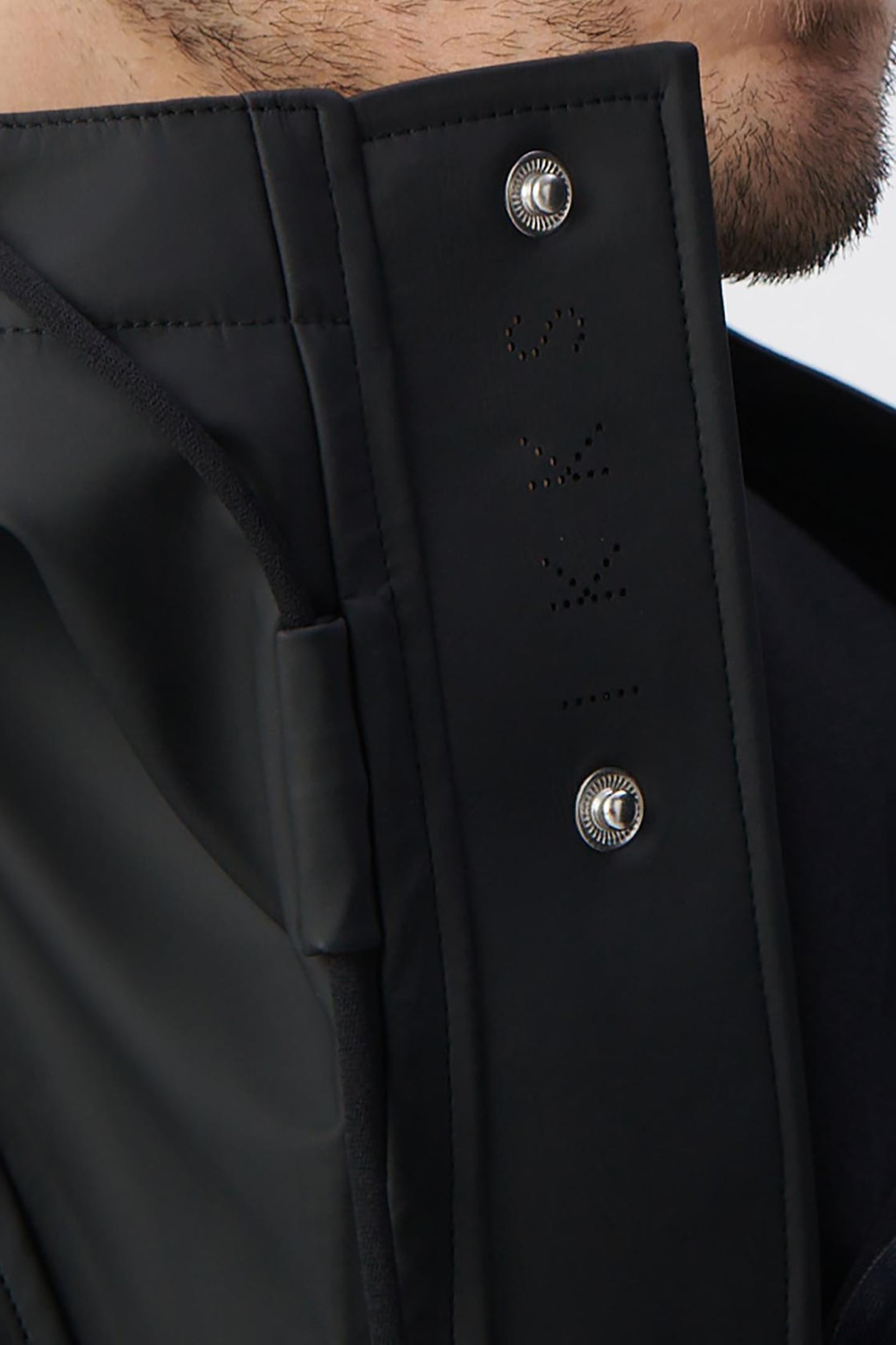 BLACK RUBBER NYLON HOODED JACKET 7