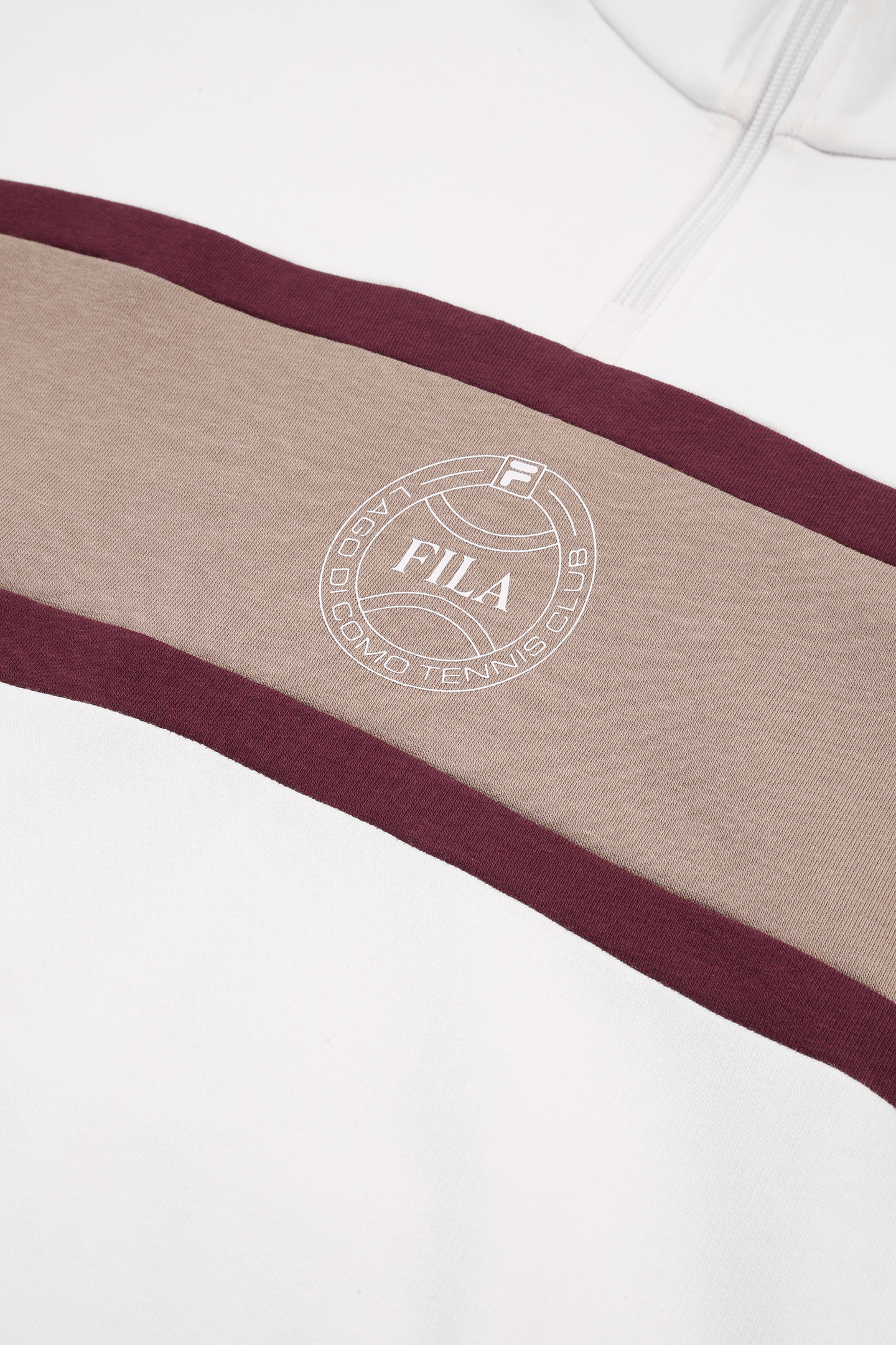 PARELLA RELAXED HALF-ZIP SWEATSHIRT BRIGHT WHITE-TAUPE GRAY 7