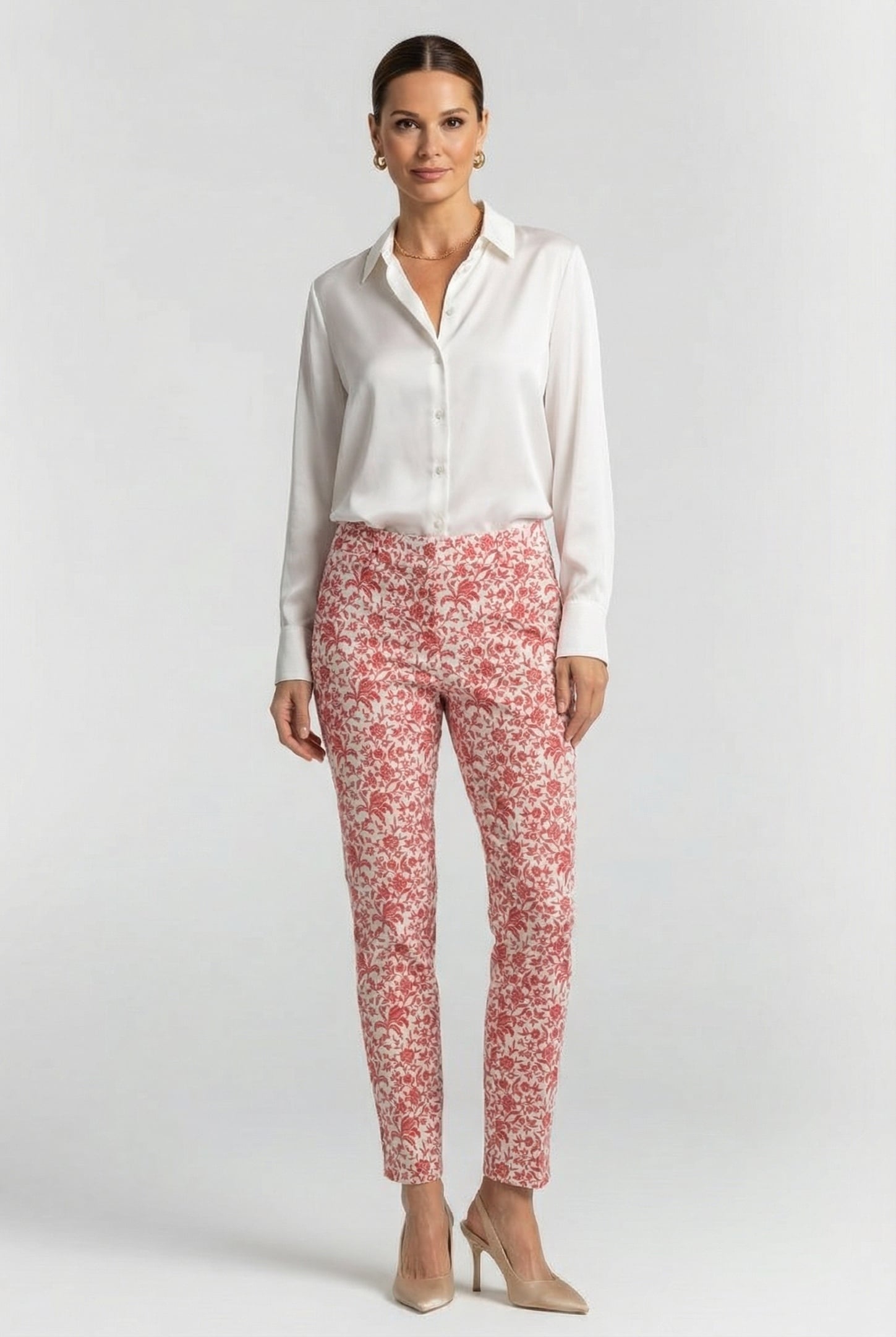 COTTON PANTS WITH PLEATS RED 1