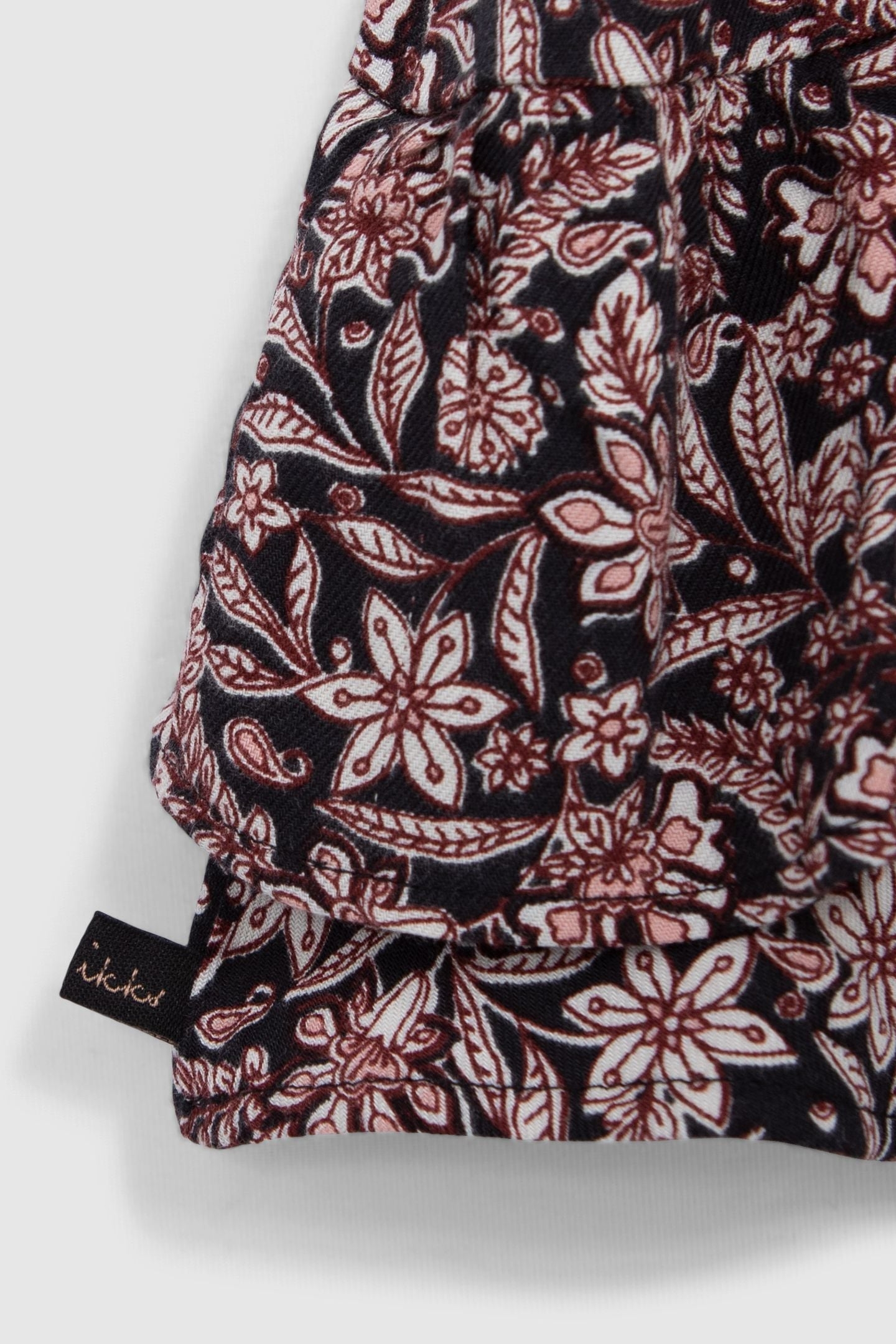 BLACK BAROQUE FLORAL PRINT SKIRT FOR GIRLS 5