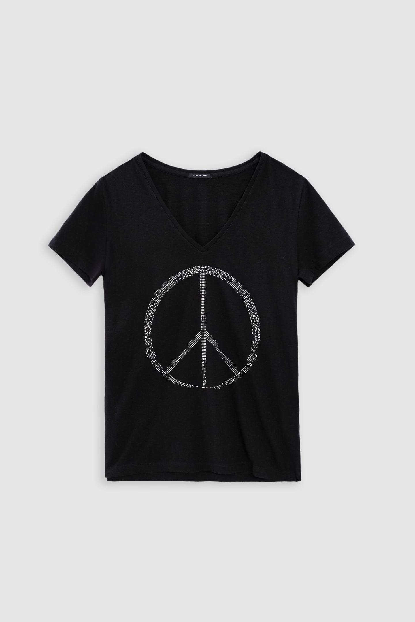 BLACK ORGANIC COTTON PEACE AND LOVE STUDDED TEE-SHIRT 5