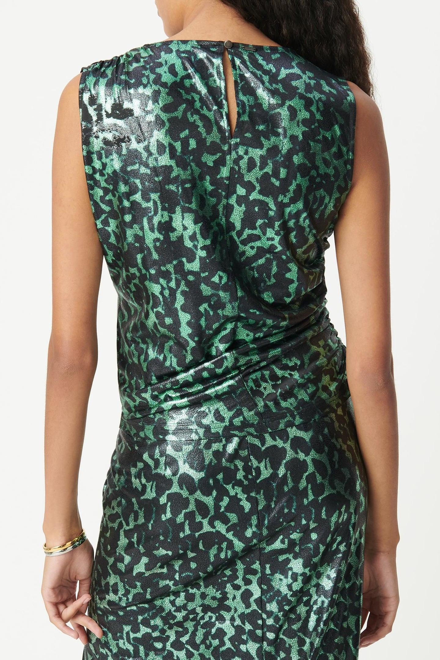 METALLIC CAMOUFLAGE PRINT GREEN TOP 2