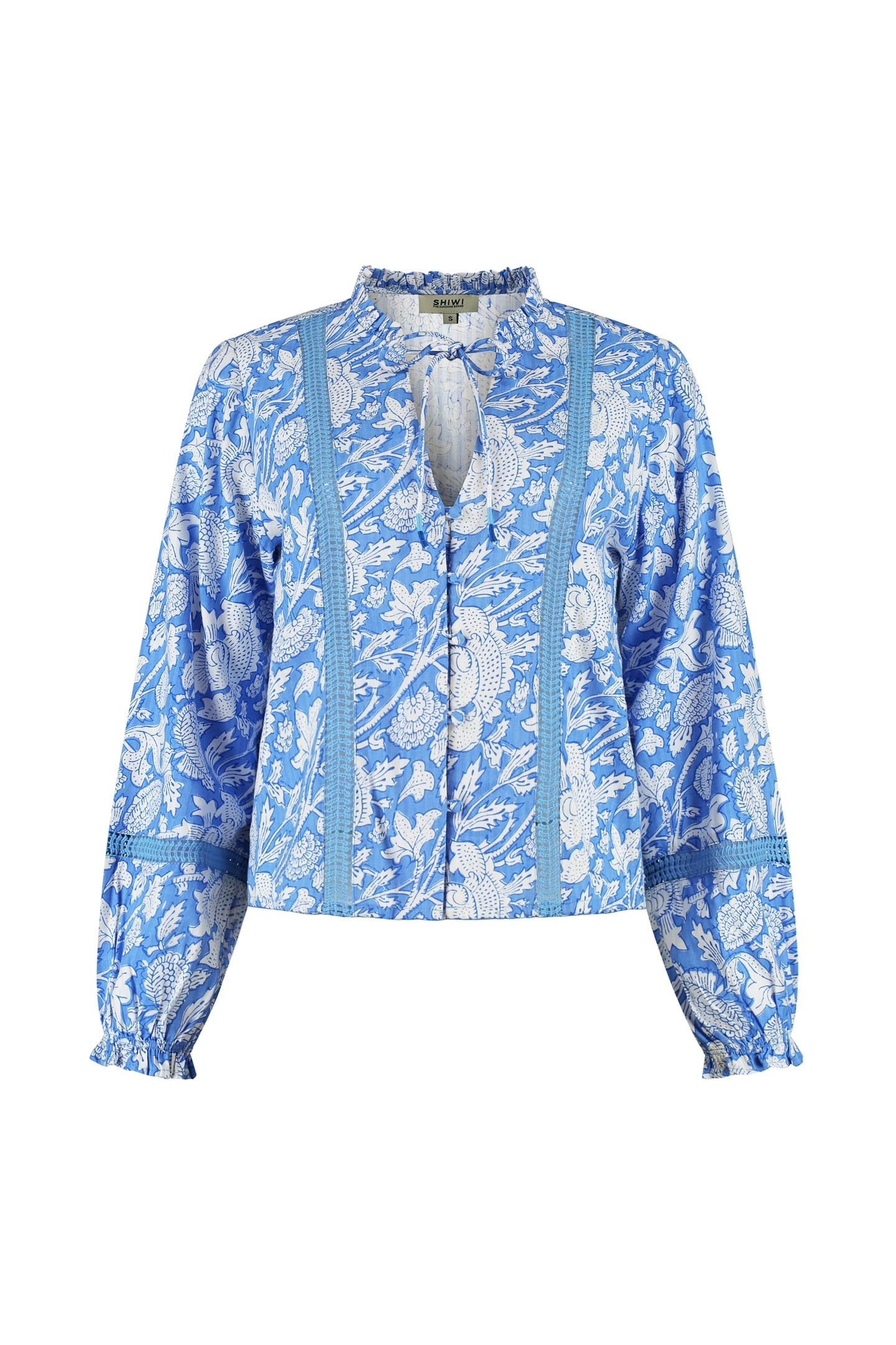 ELSIE BLOUSE FLOWER BLUE PERIWINKLE FLOWER 8