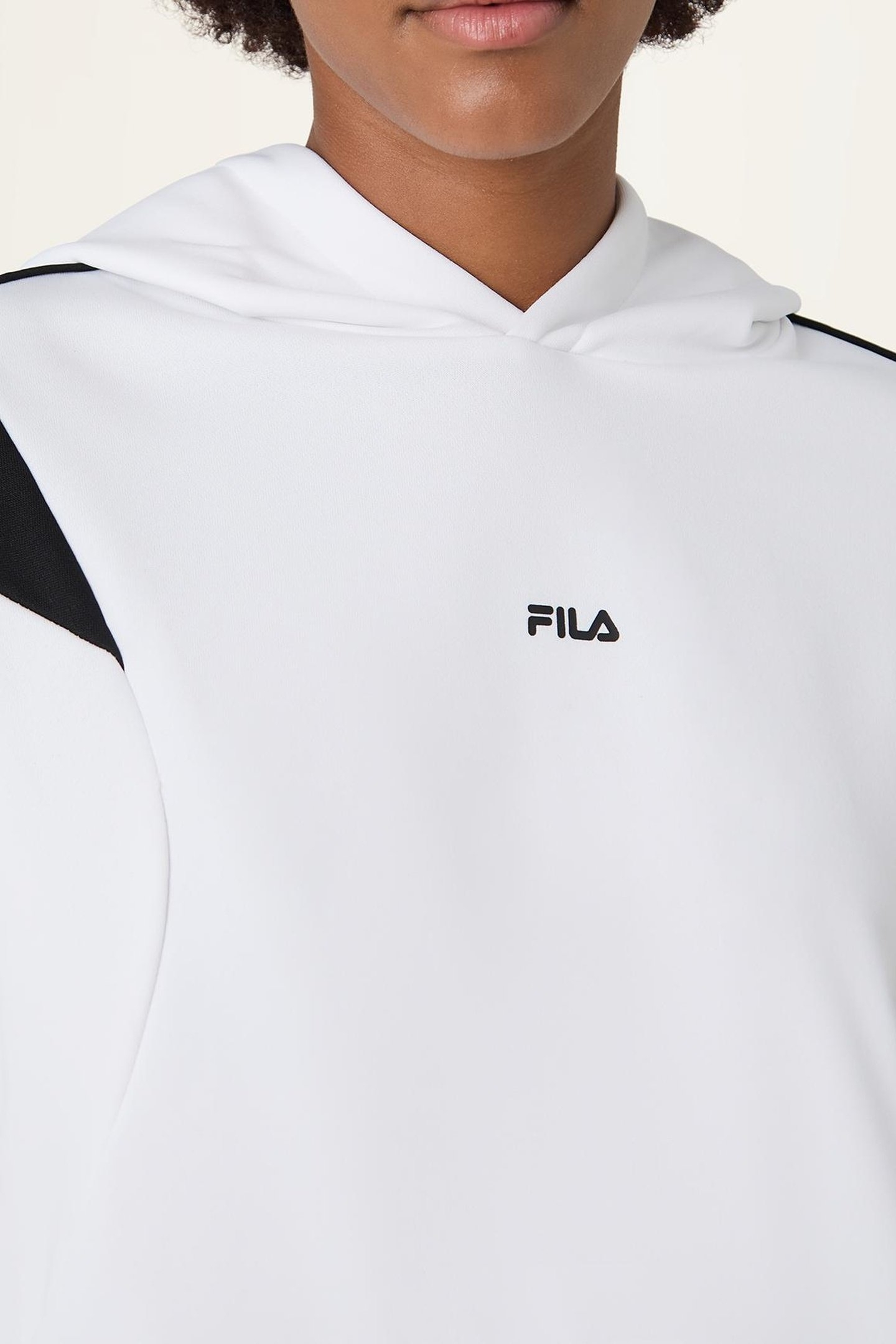 RIVOLI RELAXED CROPPED GRAPHIC HOODIE BRIGHT WHITE-BLACK 7