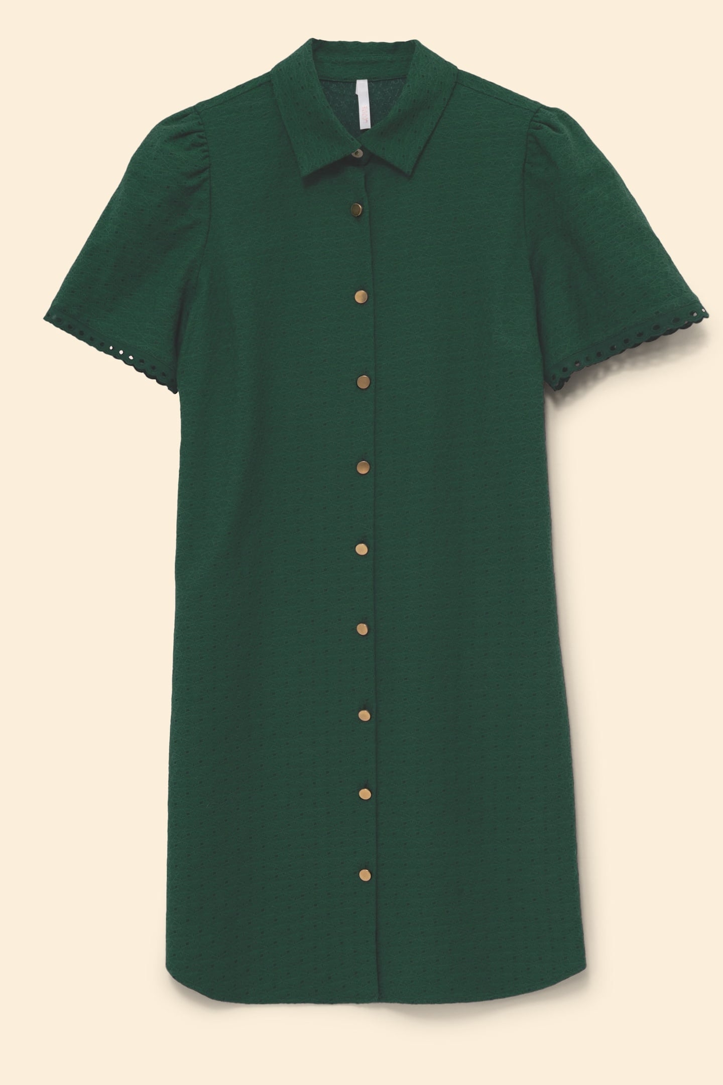 GREEN DECORATIVE JACQUARD SHIRT DRESS GREEN 5
