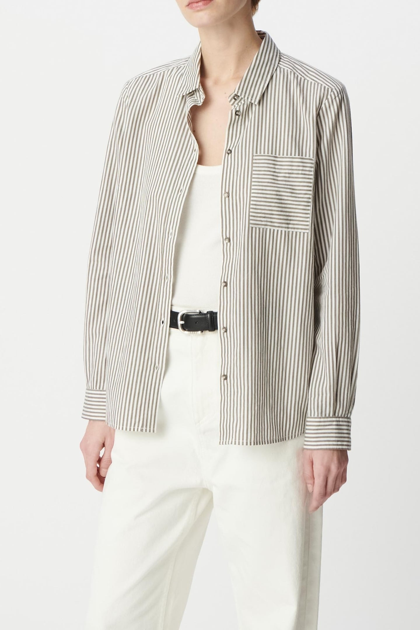 ORGANIC COTTON SHIRT, LIGHT GREY STRIPES 2