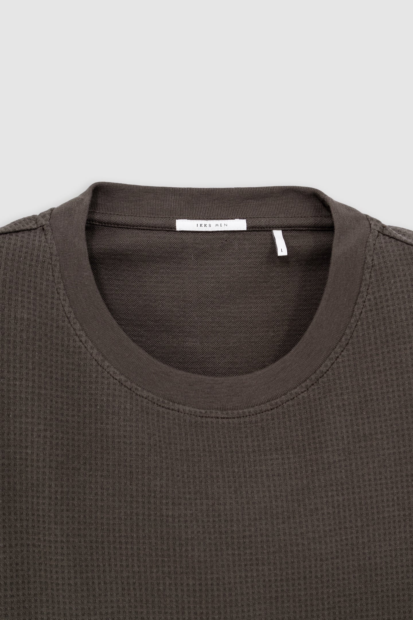 KHAKI ORGANIC COTTON T-SHIRT WITH MESH TEXTURE 6