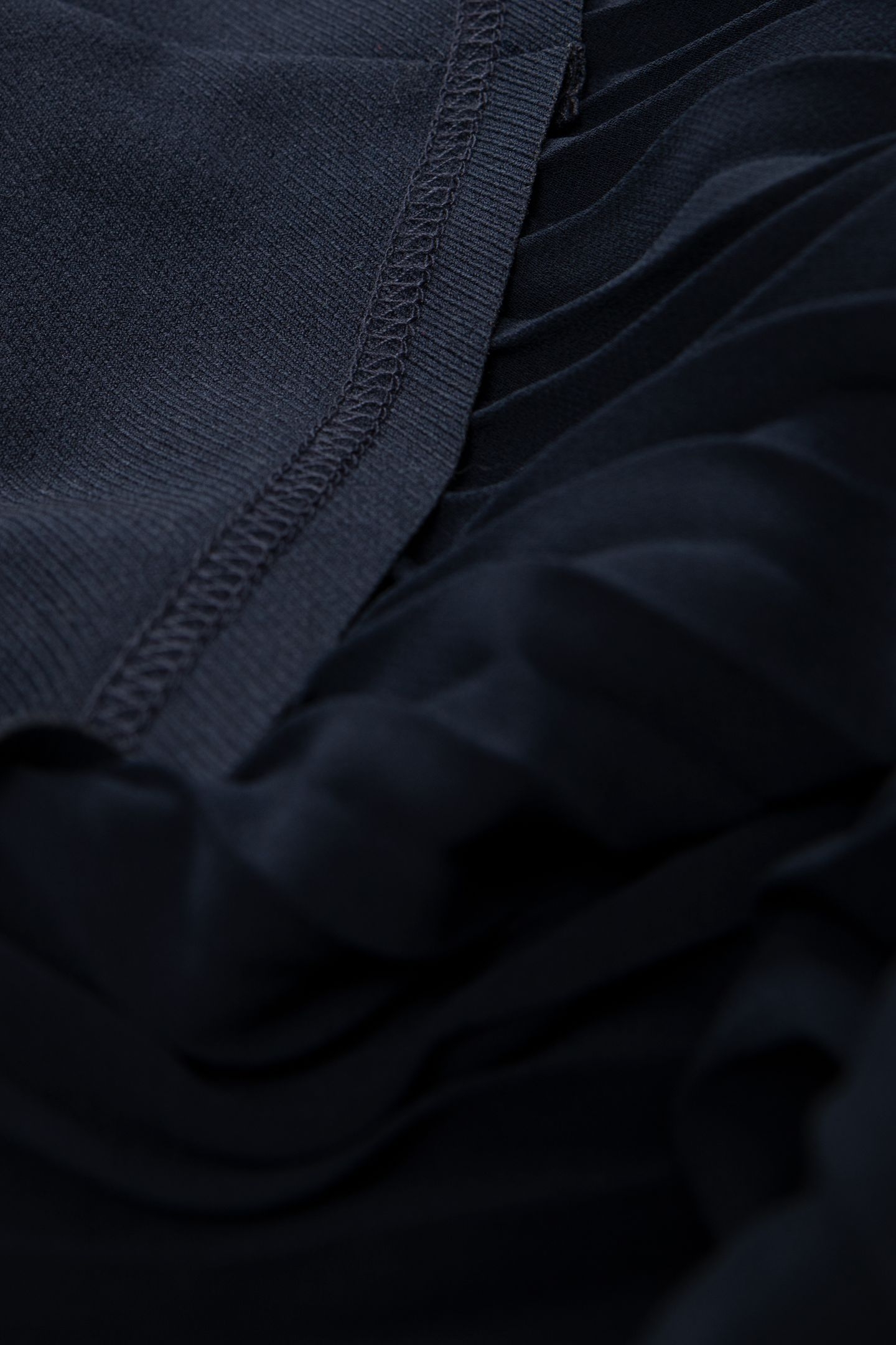 NAVY BI-MATERIAL LONG SKIRT 8