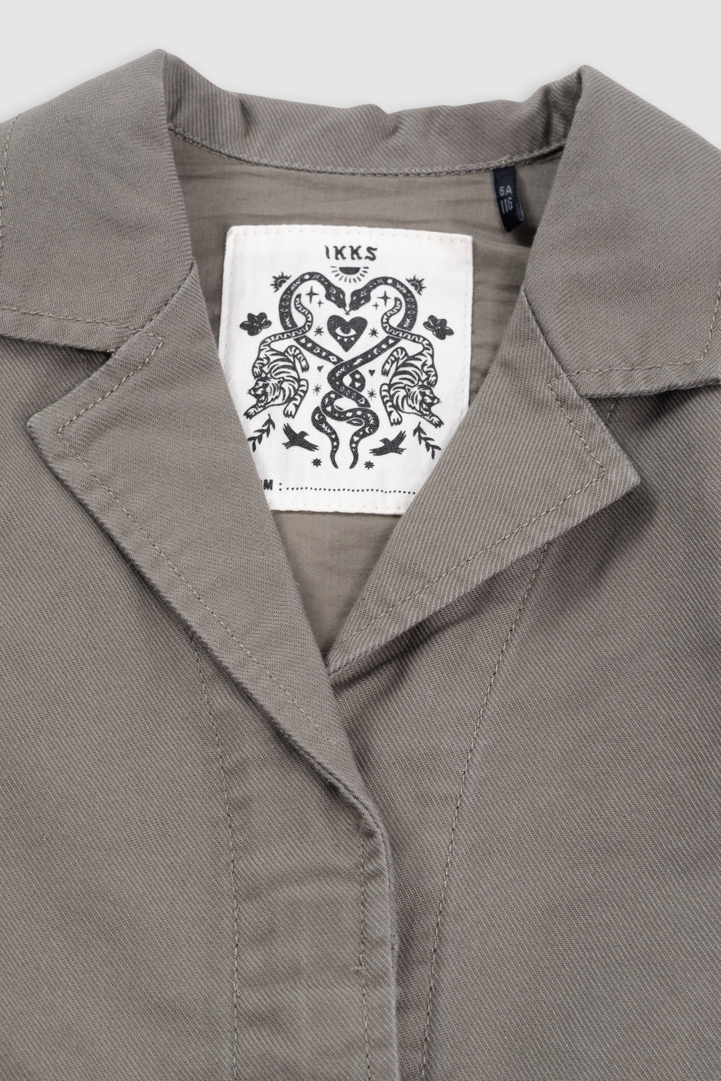 KHAKI MAXI EMBROIDERED BACK SAFARI JACKET 3