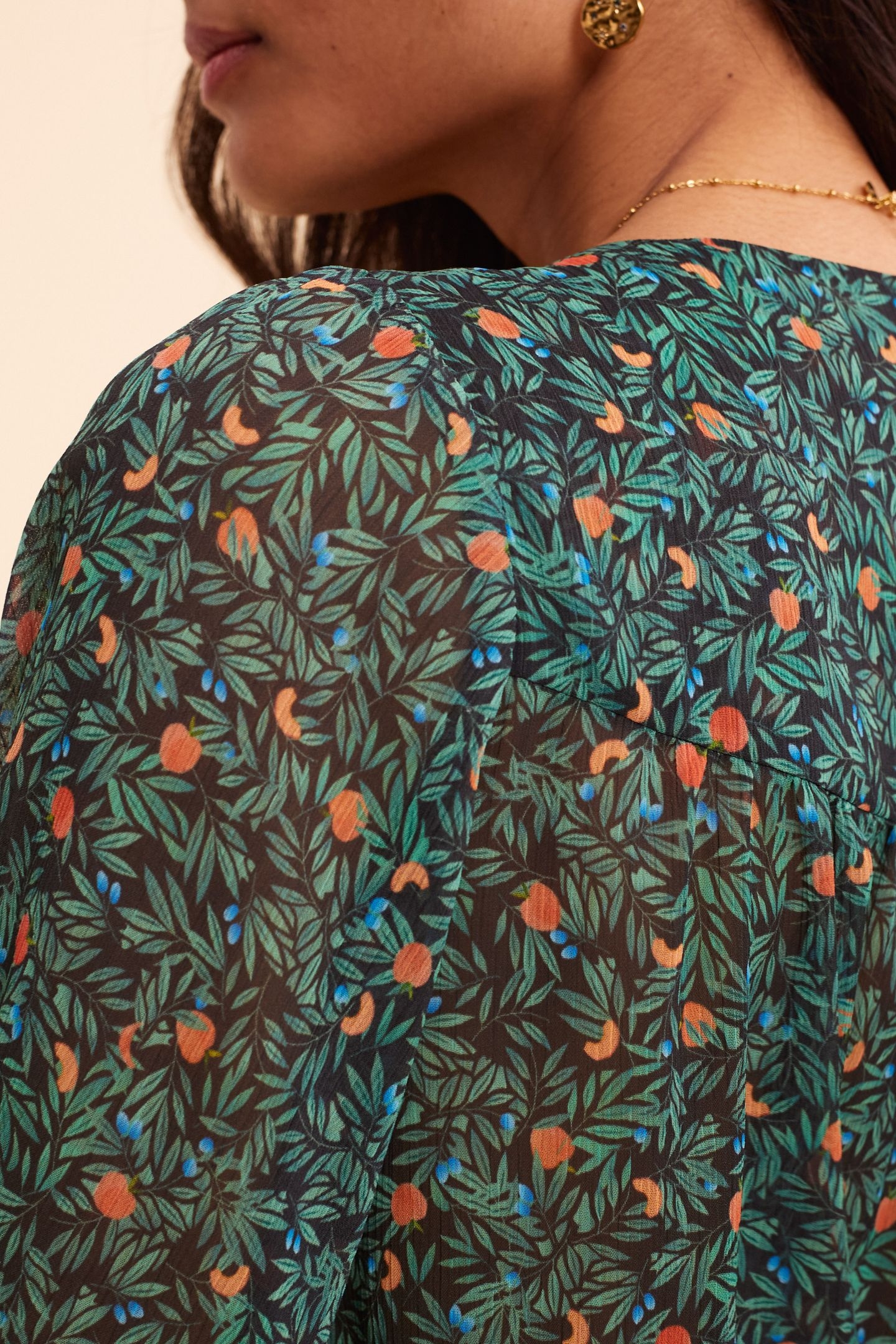 GREEN BLOUSE WITH SUMMER FRUIT PRINT GREEN 5