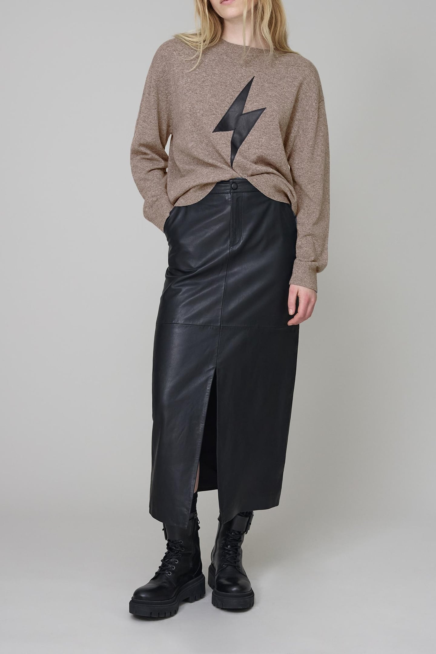 PURE EDITION-SESAME KNIT MAXI ZIP SWEATER 1