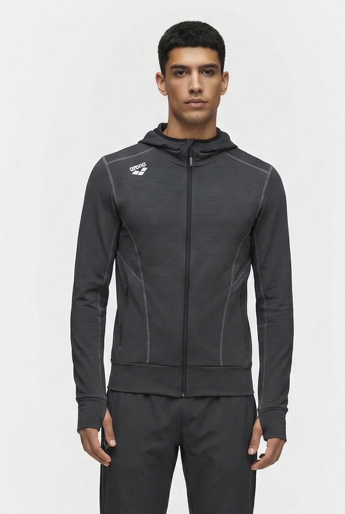 MEN'S HOODED JACKET SPACER LOGO BLACK 1