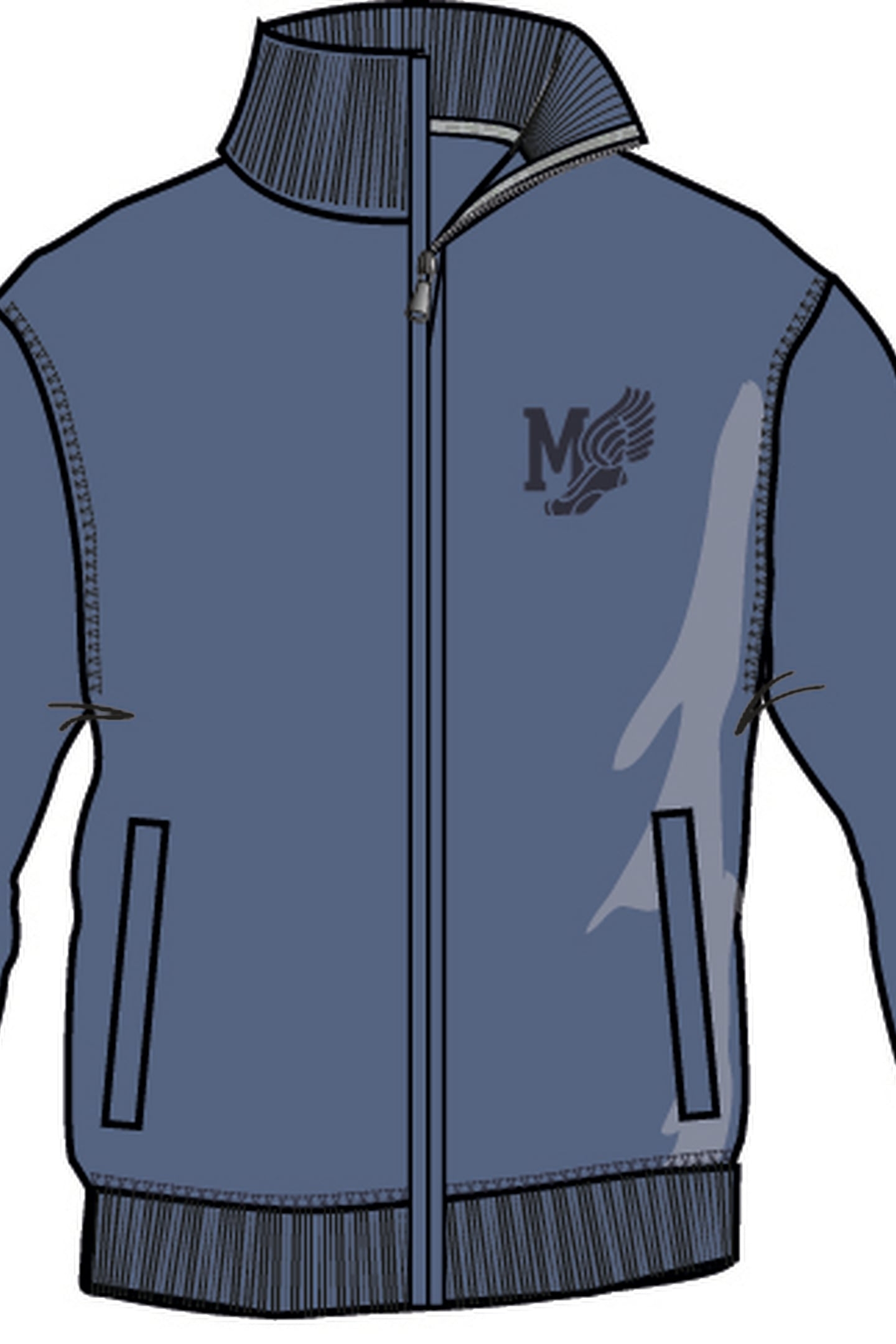 ZIP THRU SWEAT CARDIGAN VINTAGE BLUE 3