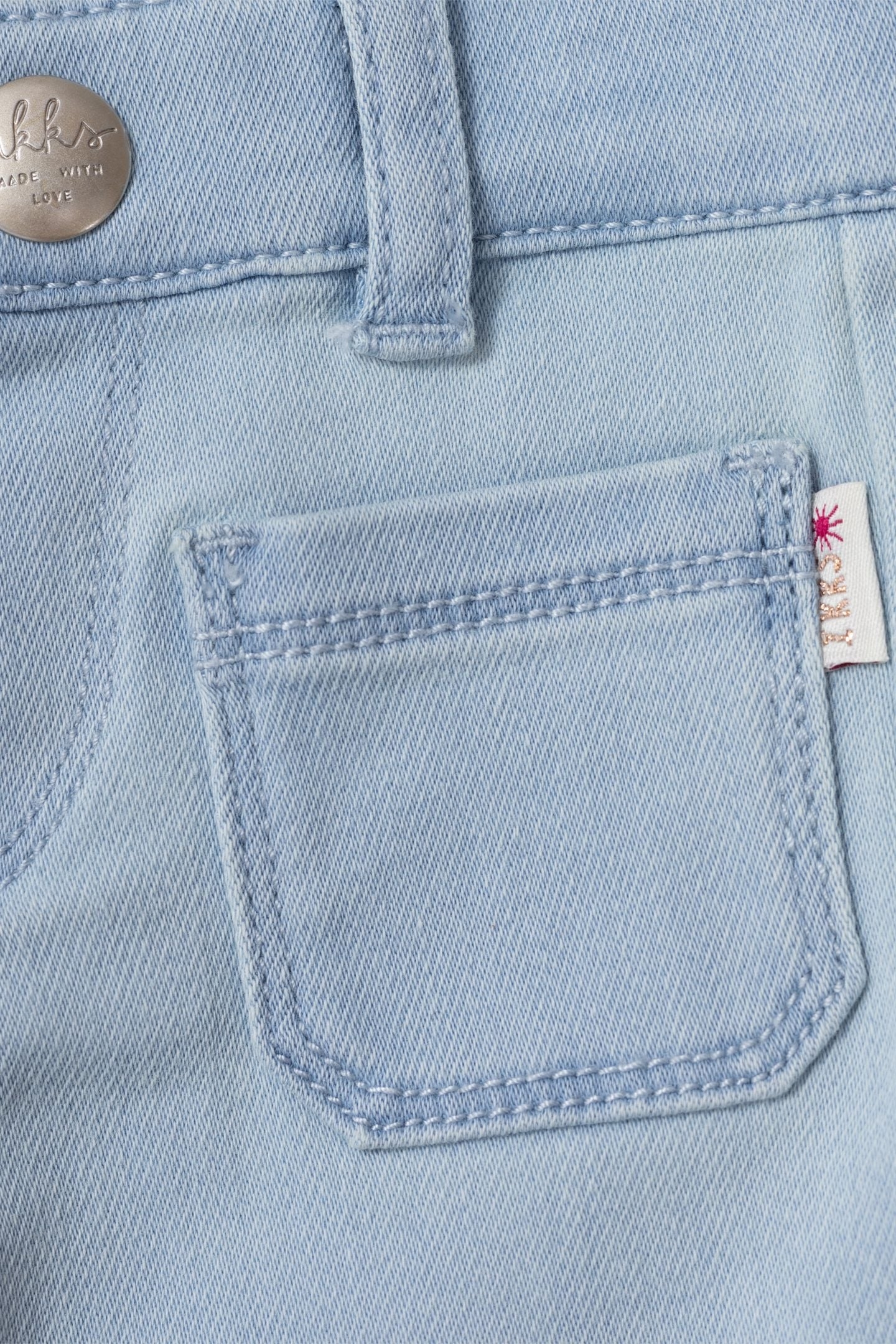 PINK JEANS WITH PALM-TREE PRINT SCARF BELT 7