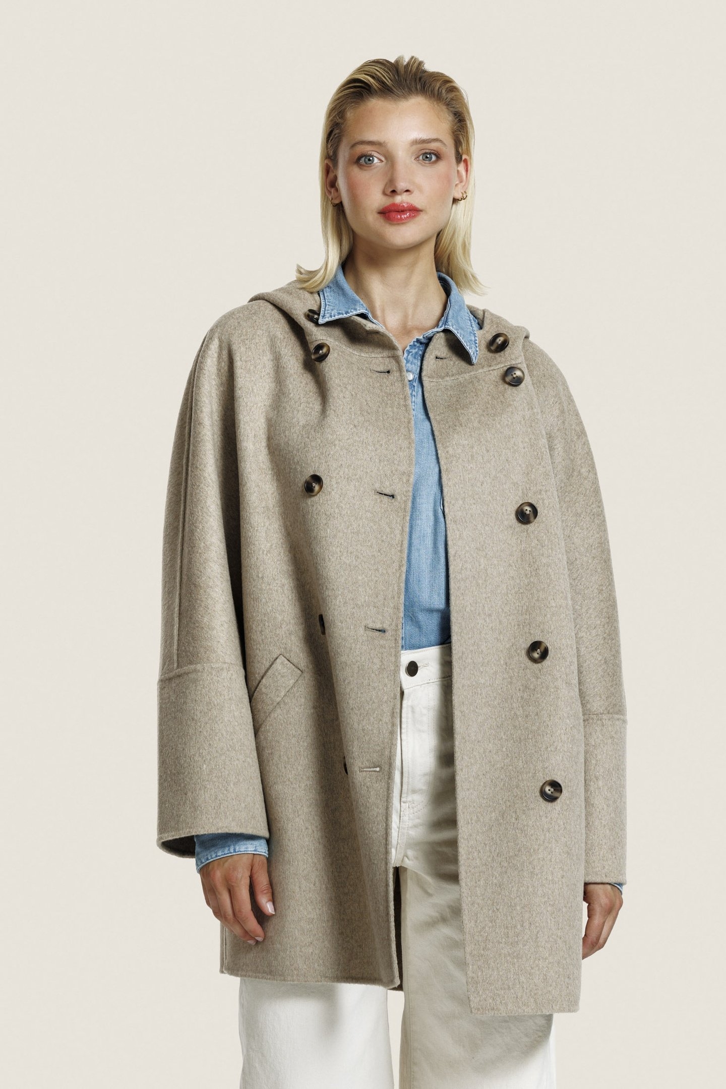 COCO WOOL JACKET D. BEIGE MELANGE 1