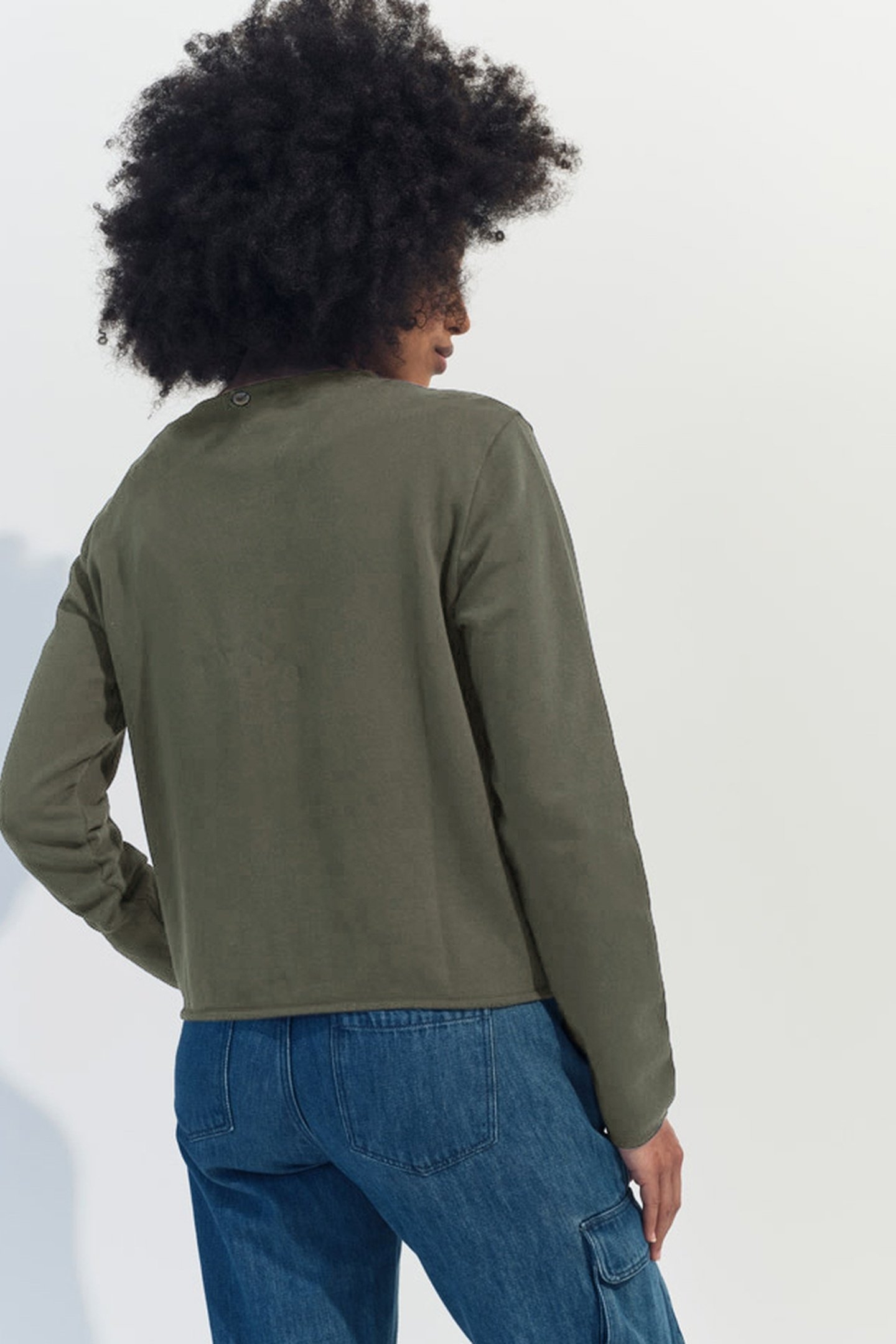 MARINO - KHAKI ZIPPED QUILTED KNIT CARDIGAN 4