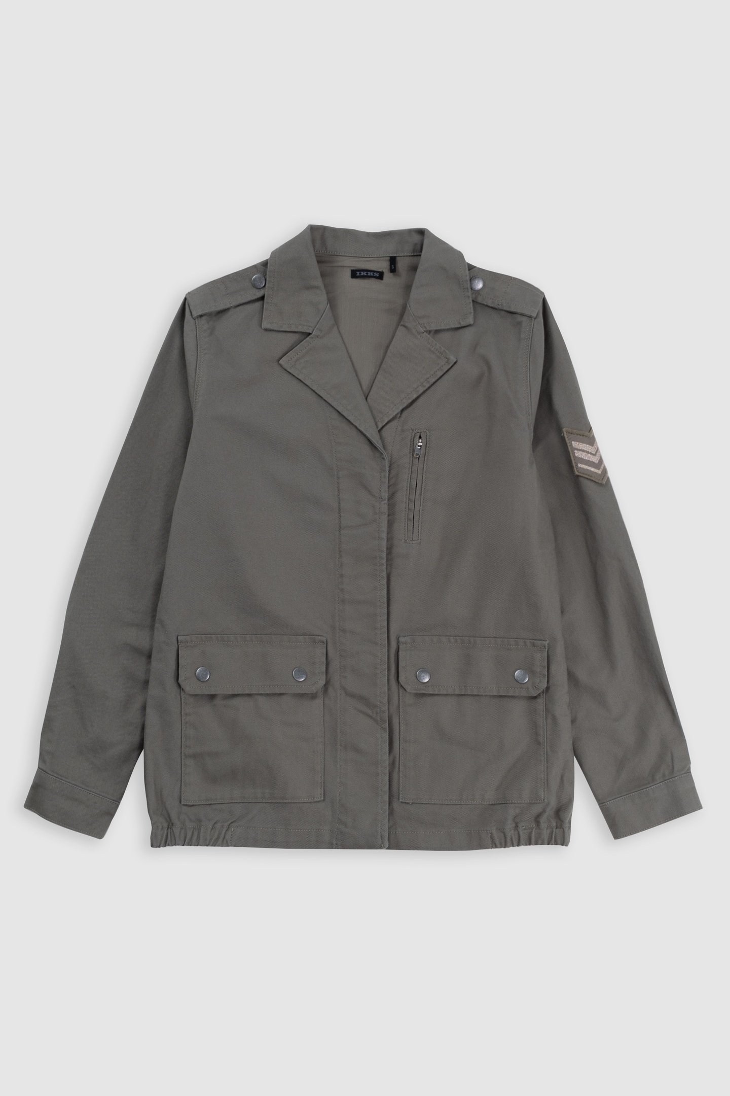 KHAKI MAXI SAHARIENNE WITH BACK EMBROIDERY 2