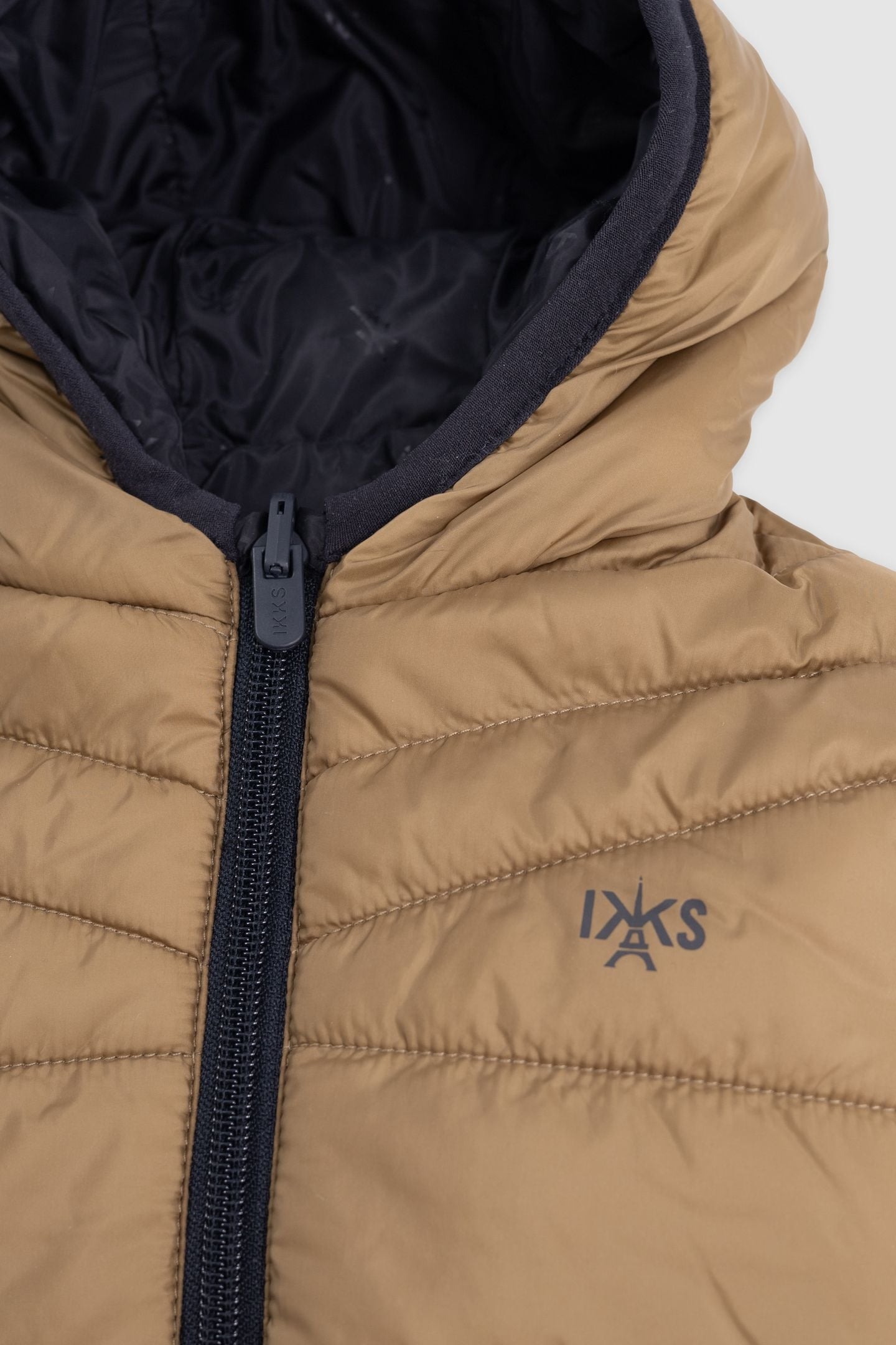 BABY BOY REVERSIBLE CAMEL AND NAVY DOWN JACKET 4