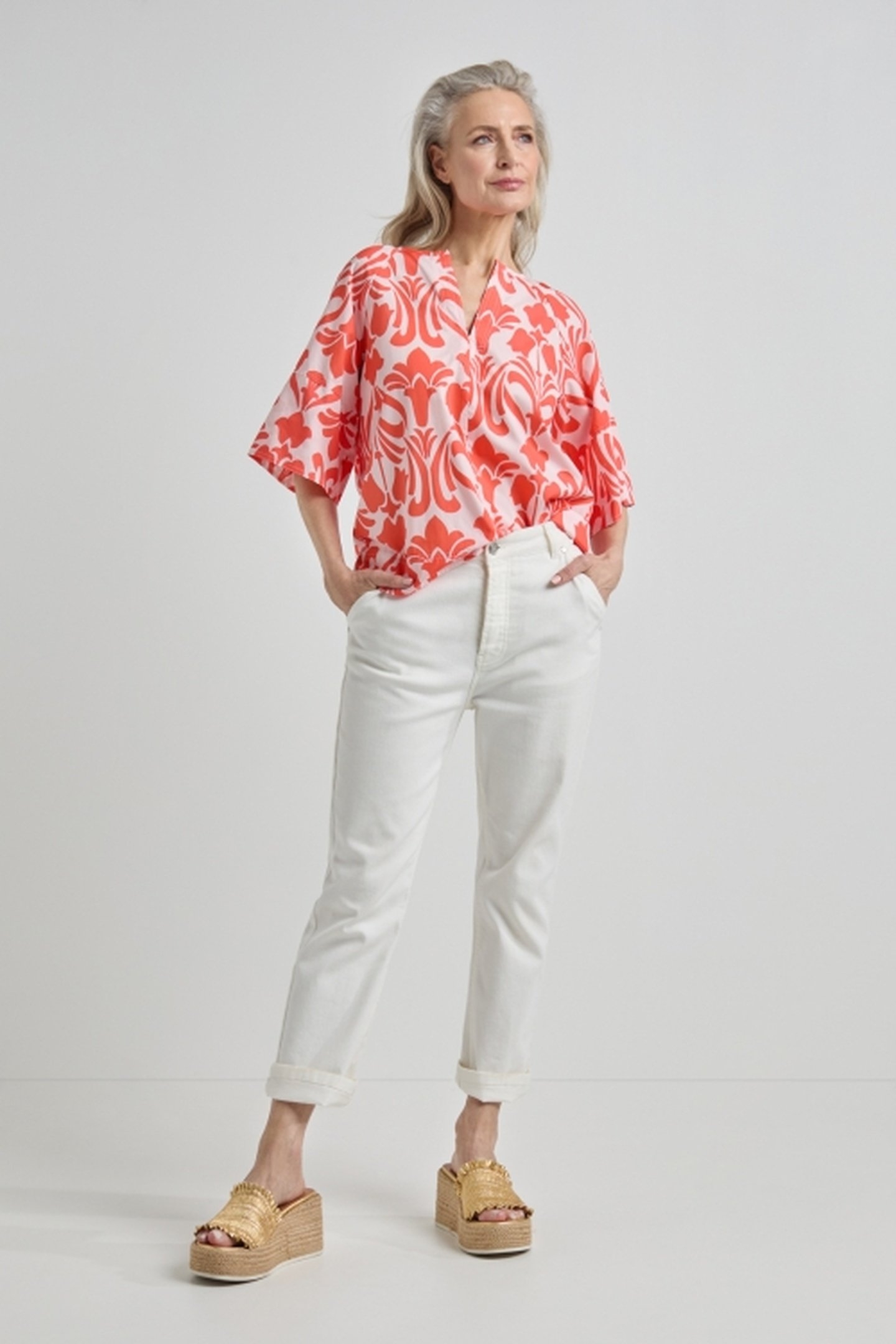 JEFF BLOUSE CORAL PRINT 3