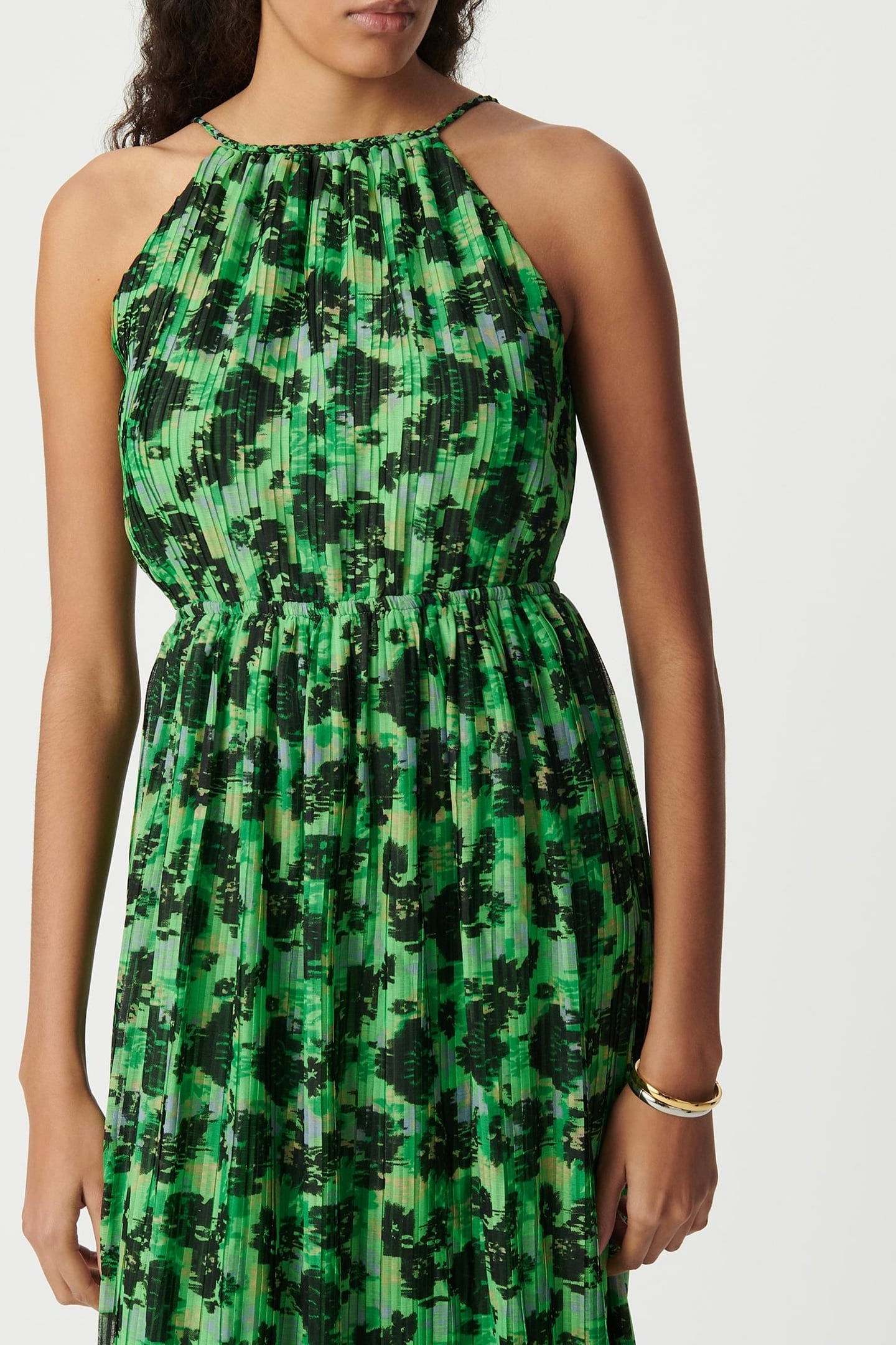 GREEN LONG DRESS, ABSTRACT PRINT 6