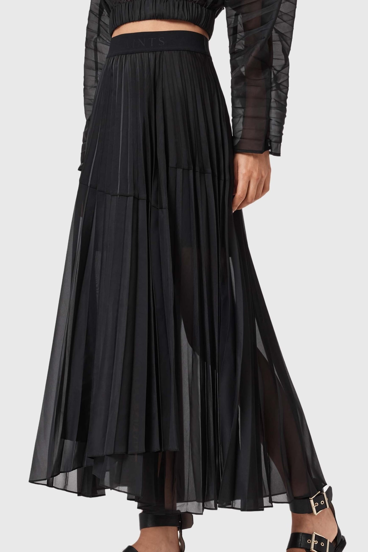 MICAELA PLEAT SKIRT BLACK 1