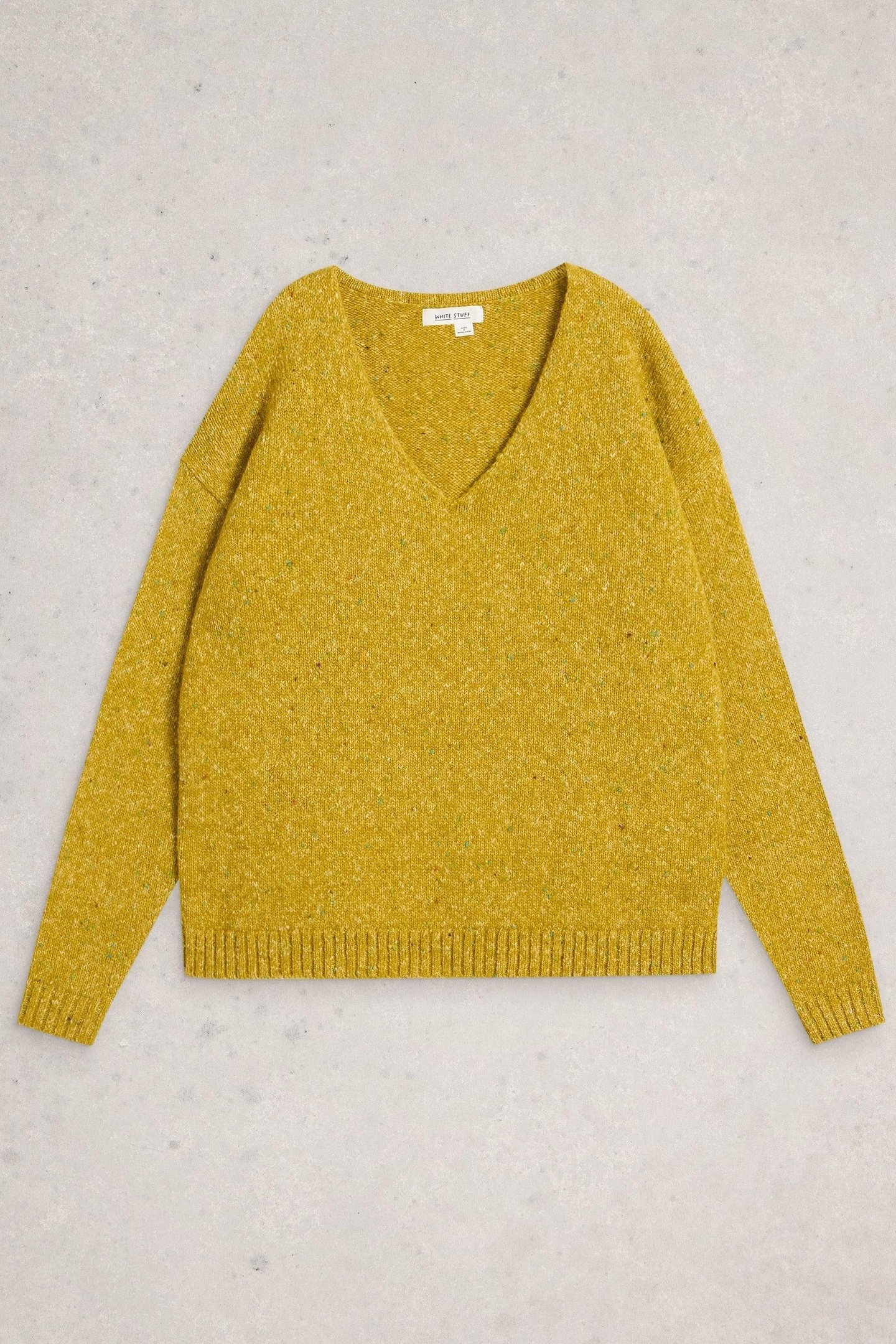 TEXTURED V NECK JUMPER MID CHARTREUSE 4