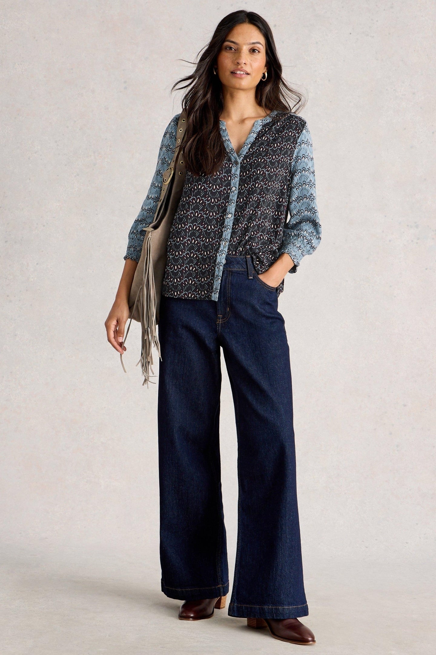 MAY MIXED PRINT TOP BLUE MULTI 1