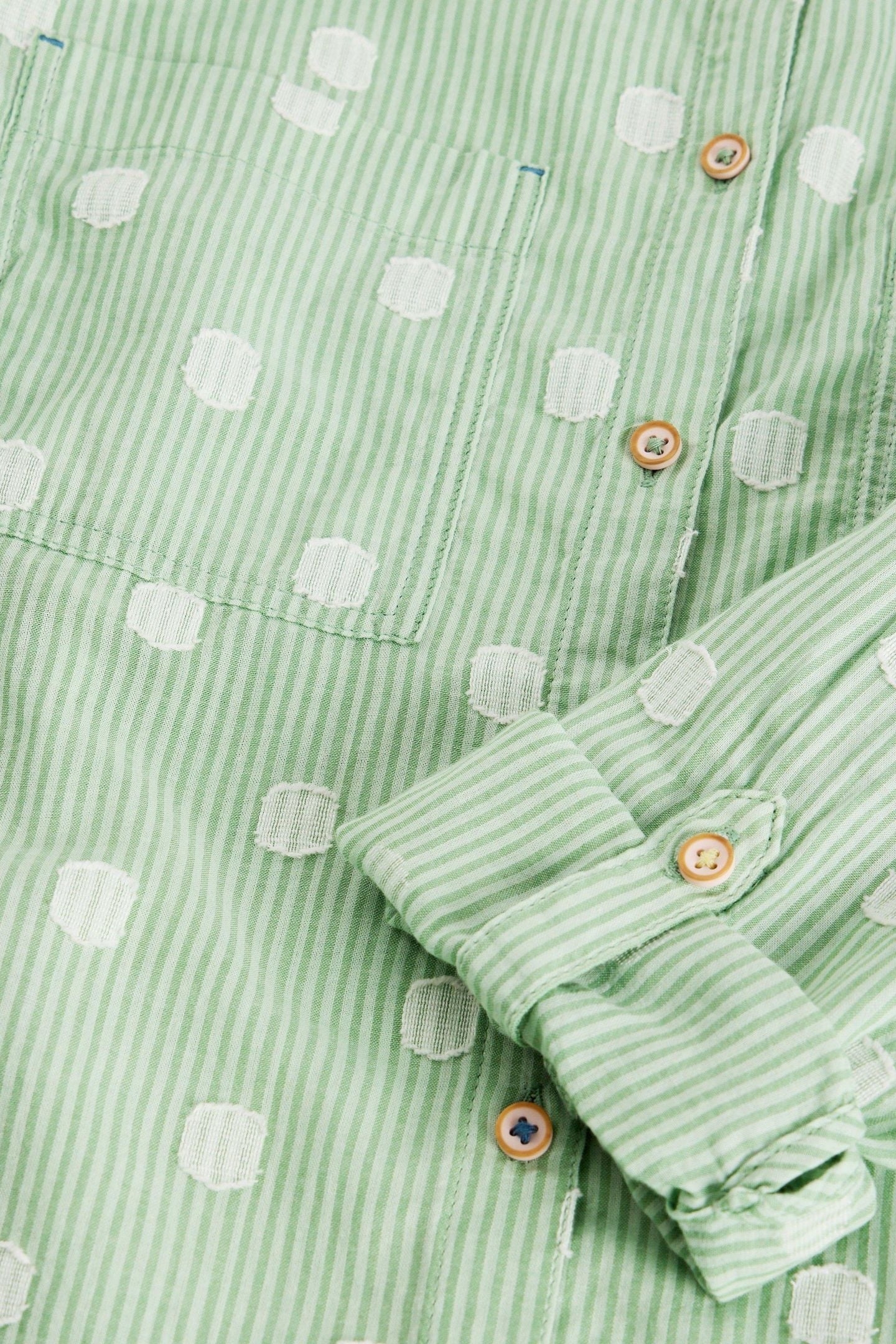 SOPHIE ORGANIC COTTON SHIRT GREEN MULTI 5