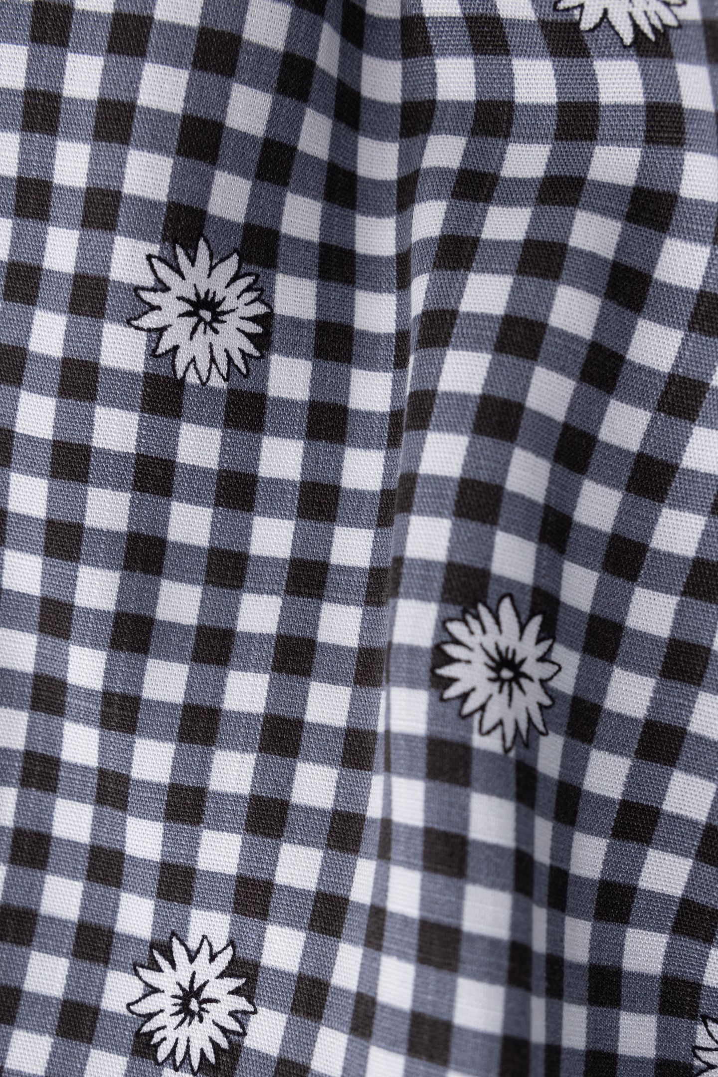 BLACK GINGHAM AND FLORAL PRINT SKORT 7