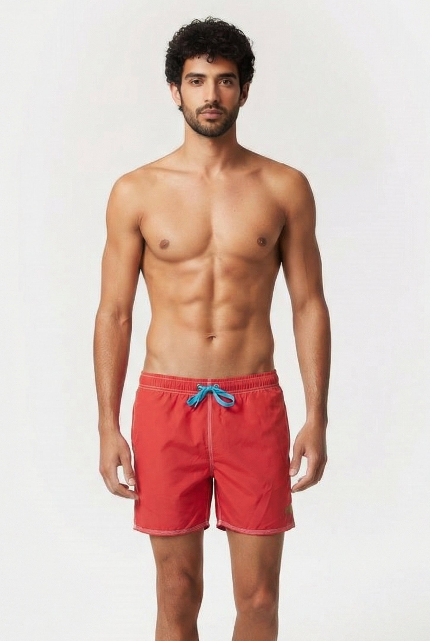 FUNDAMENTALS SOLID BOXER RED-TURQUOISE 1