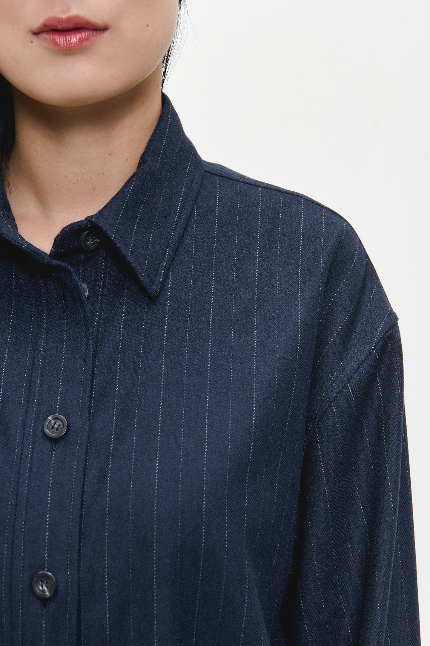 PIN STRIPE SHIRT JACKET MIDNIGHT BLUE 4
